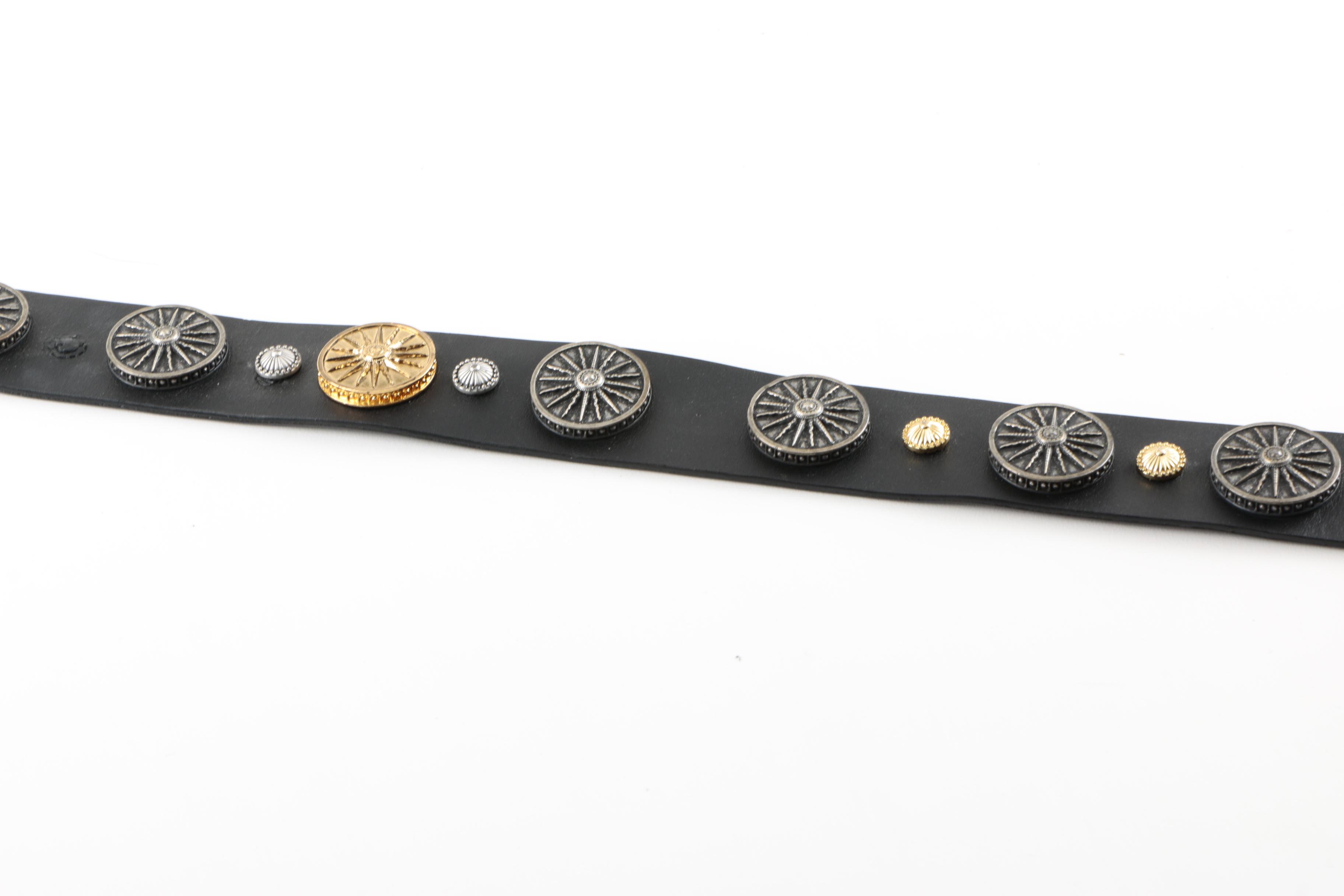 Women's Black and Gold Tone Belts