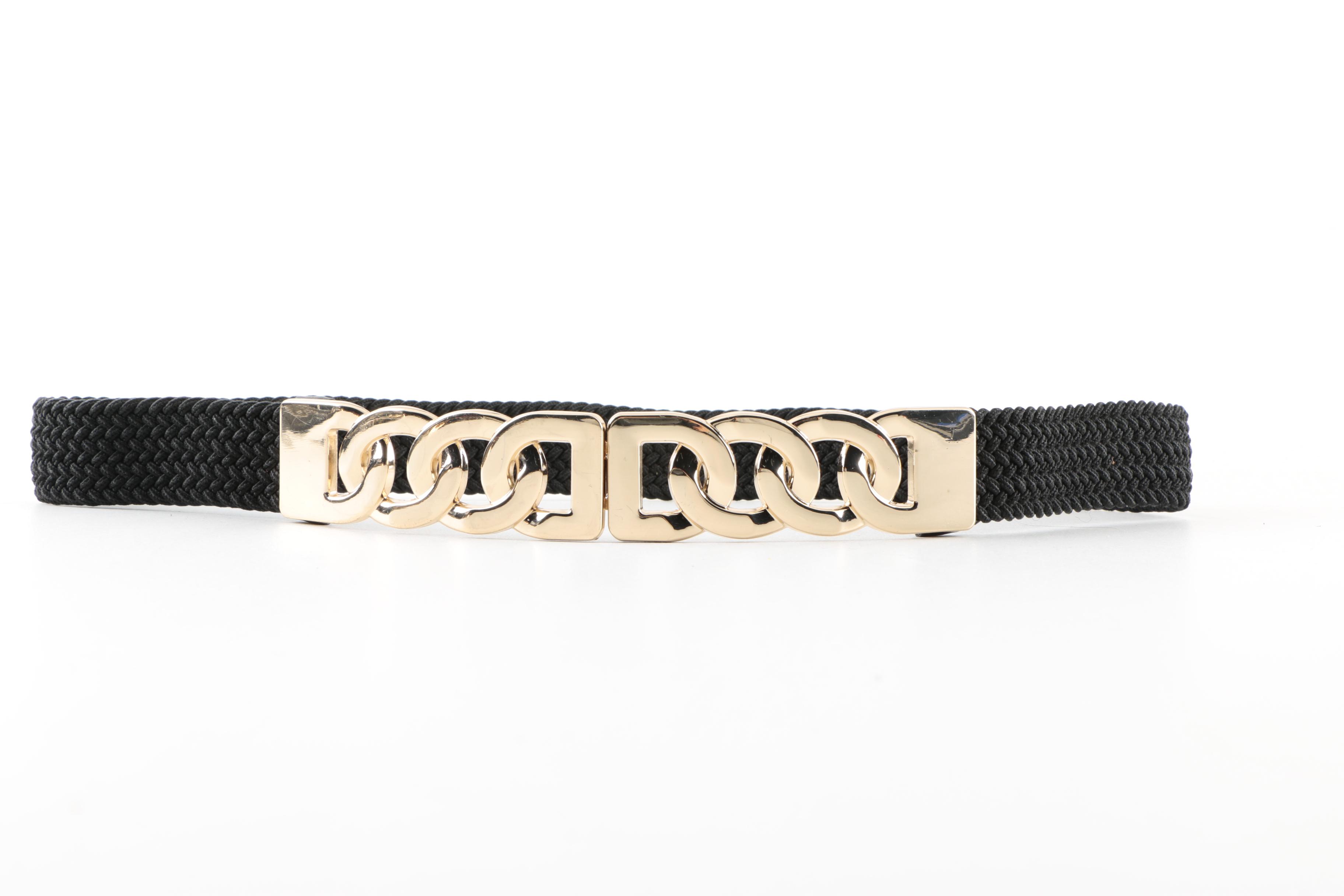 Women's Black and Gold Tone Belts