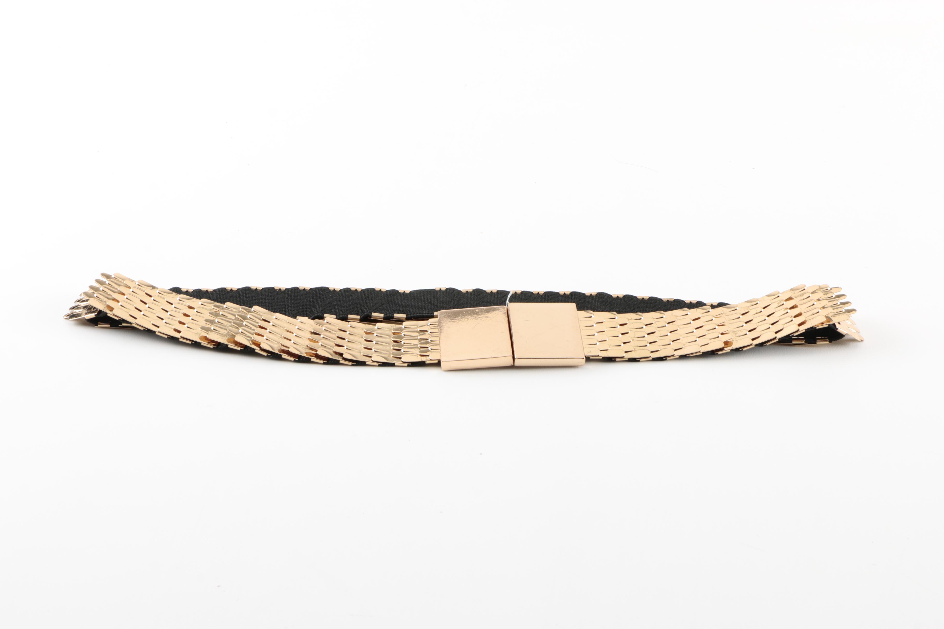 Women's Black and Gold Tone Belts