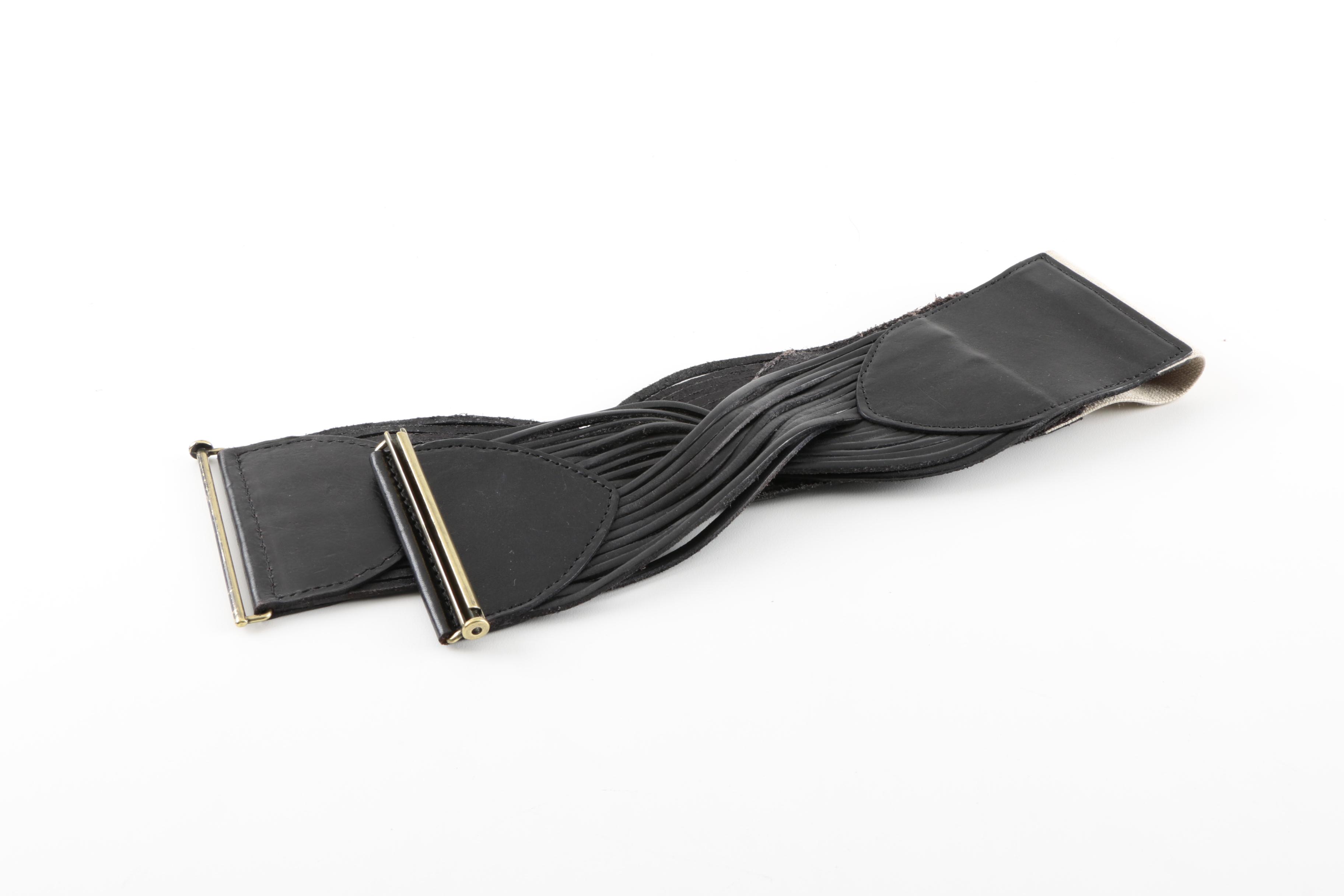 Women's Black and Gold Tone Belts