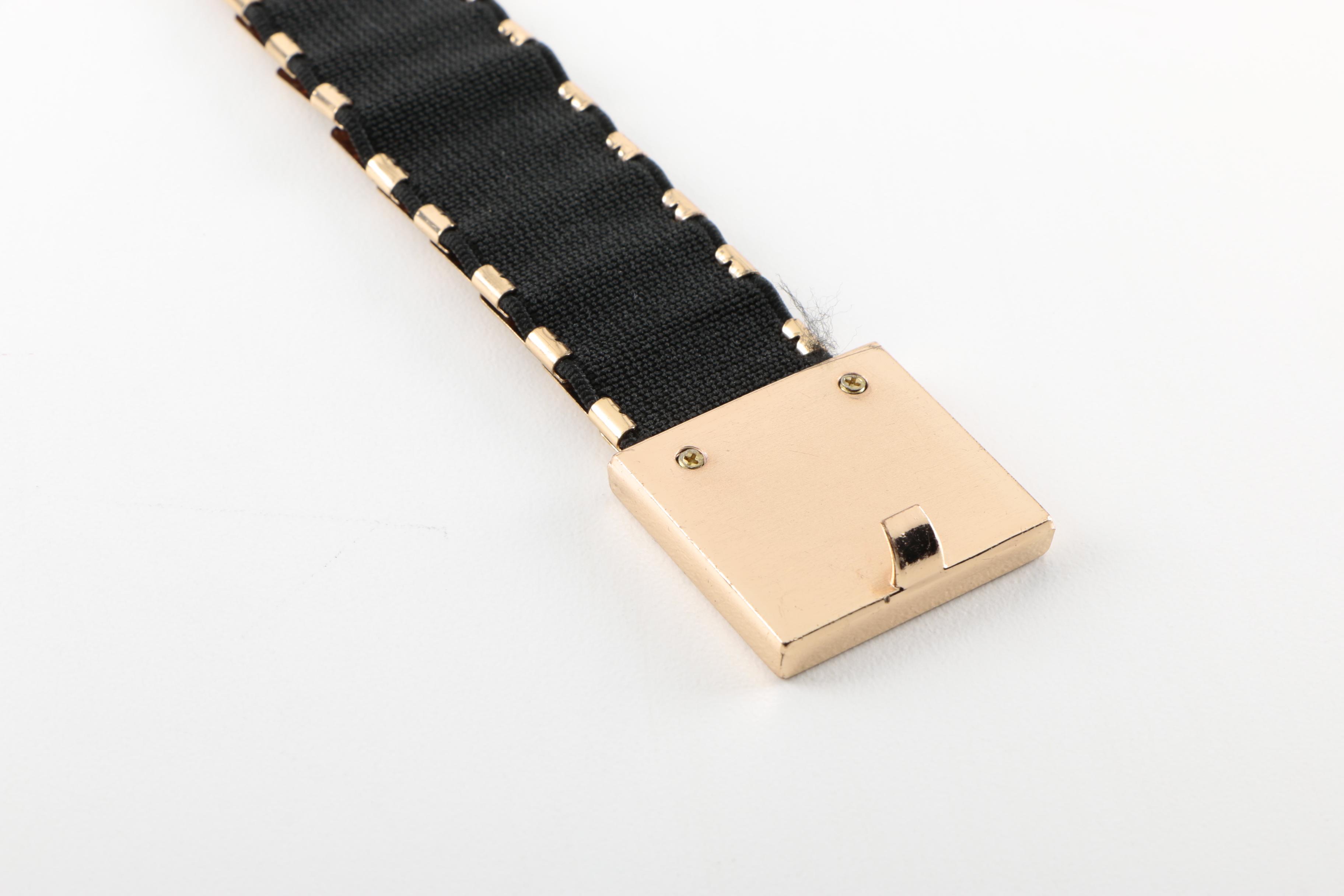 Women's Black and Gold Tone Belts