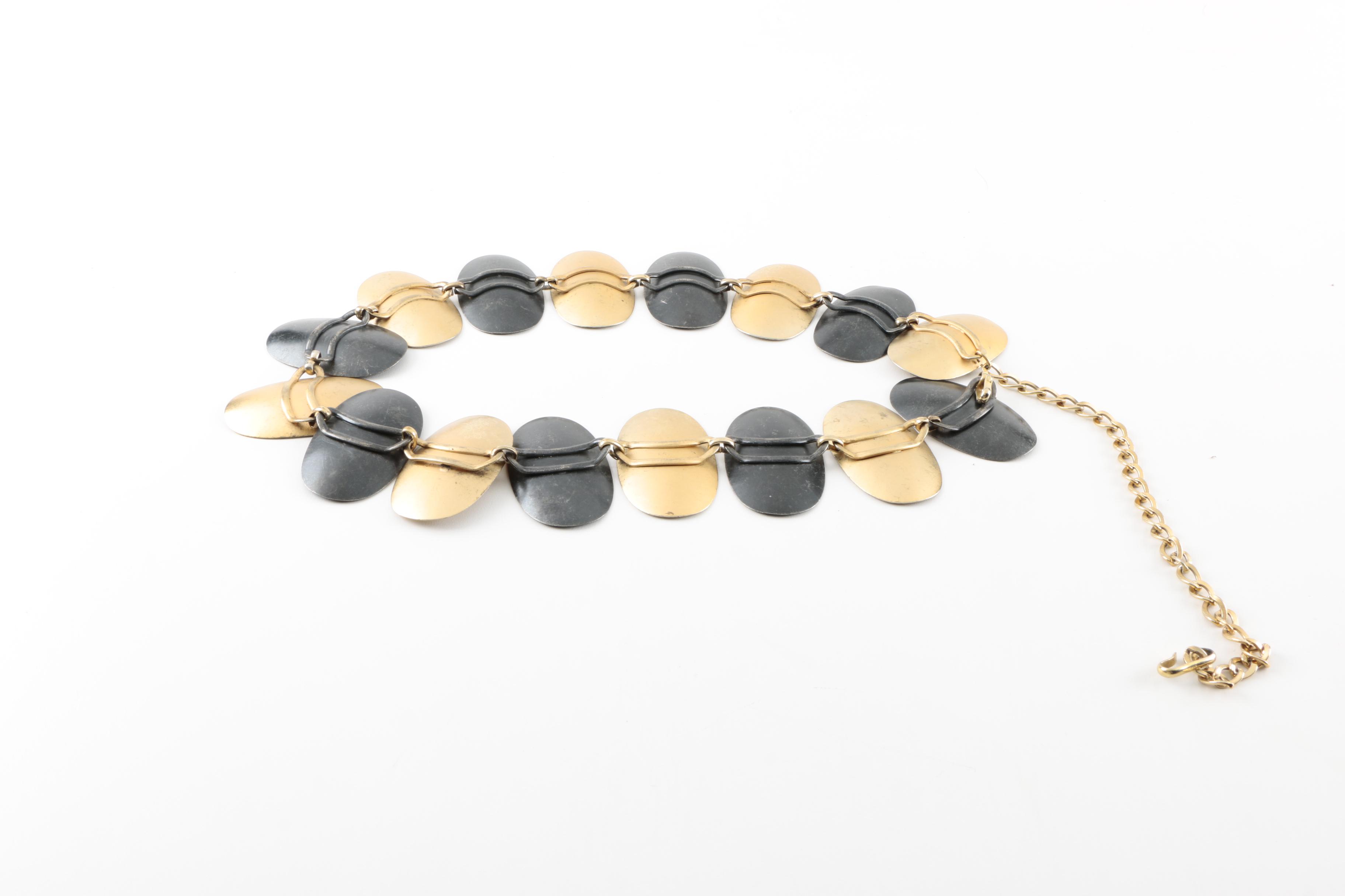 Women's Black and Gold Tone Belts