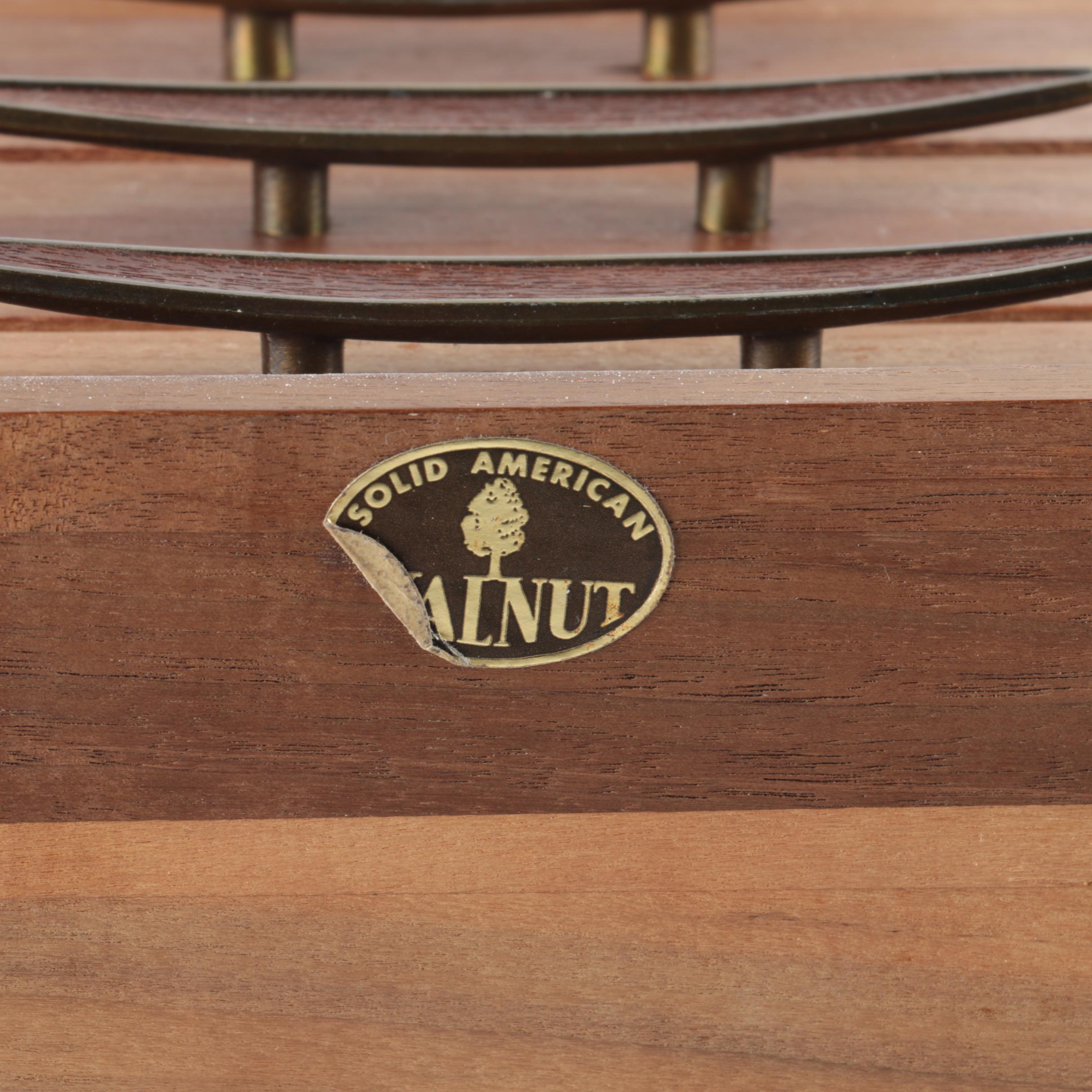 Mid Century Modern Style Walnut Jewelry Box