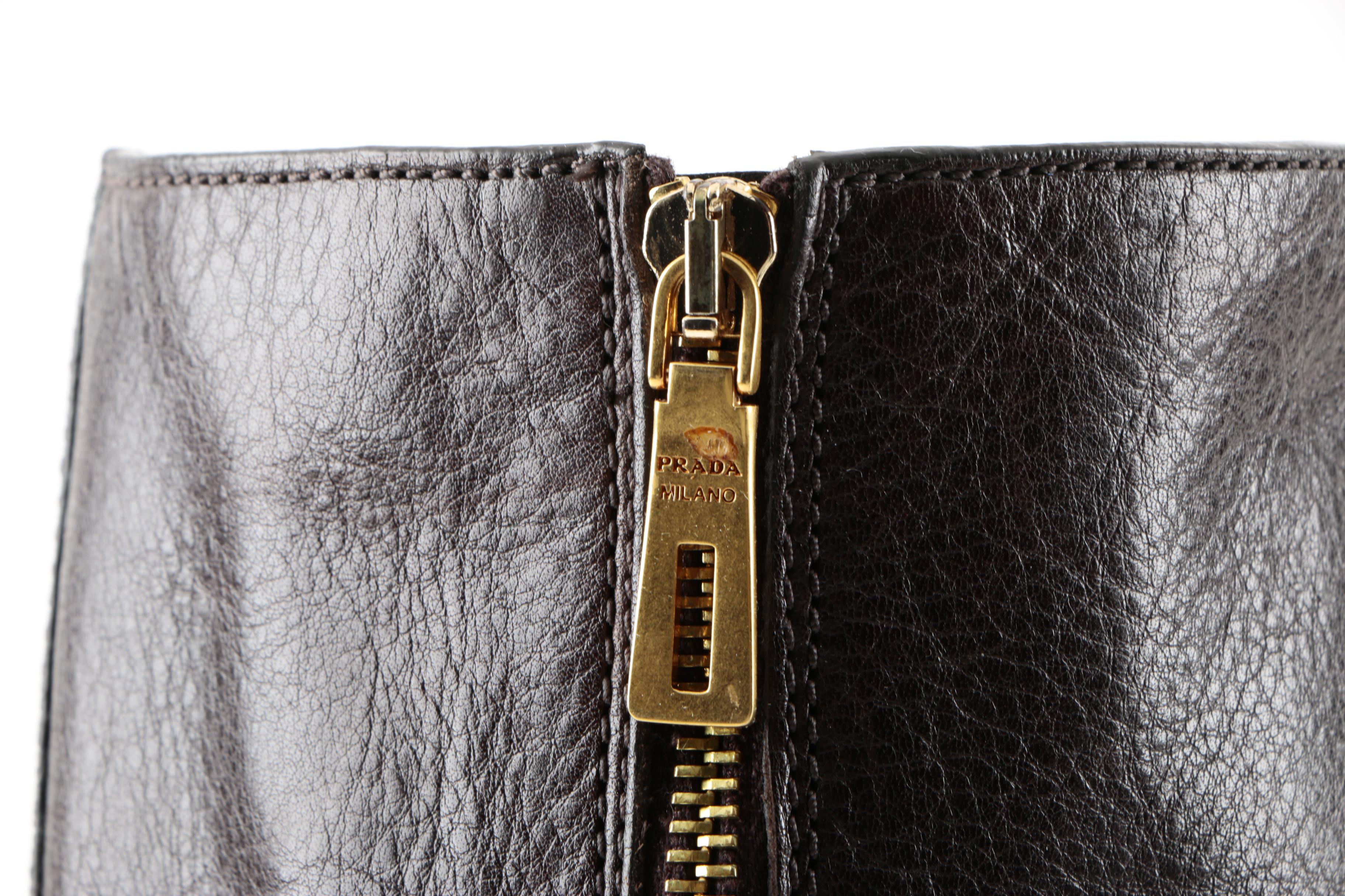 Women's Prada Brown Leather Boots