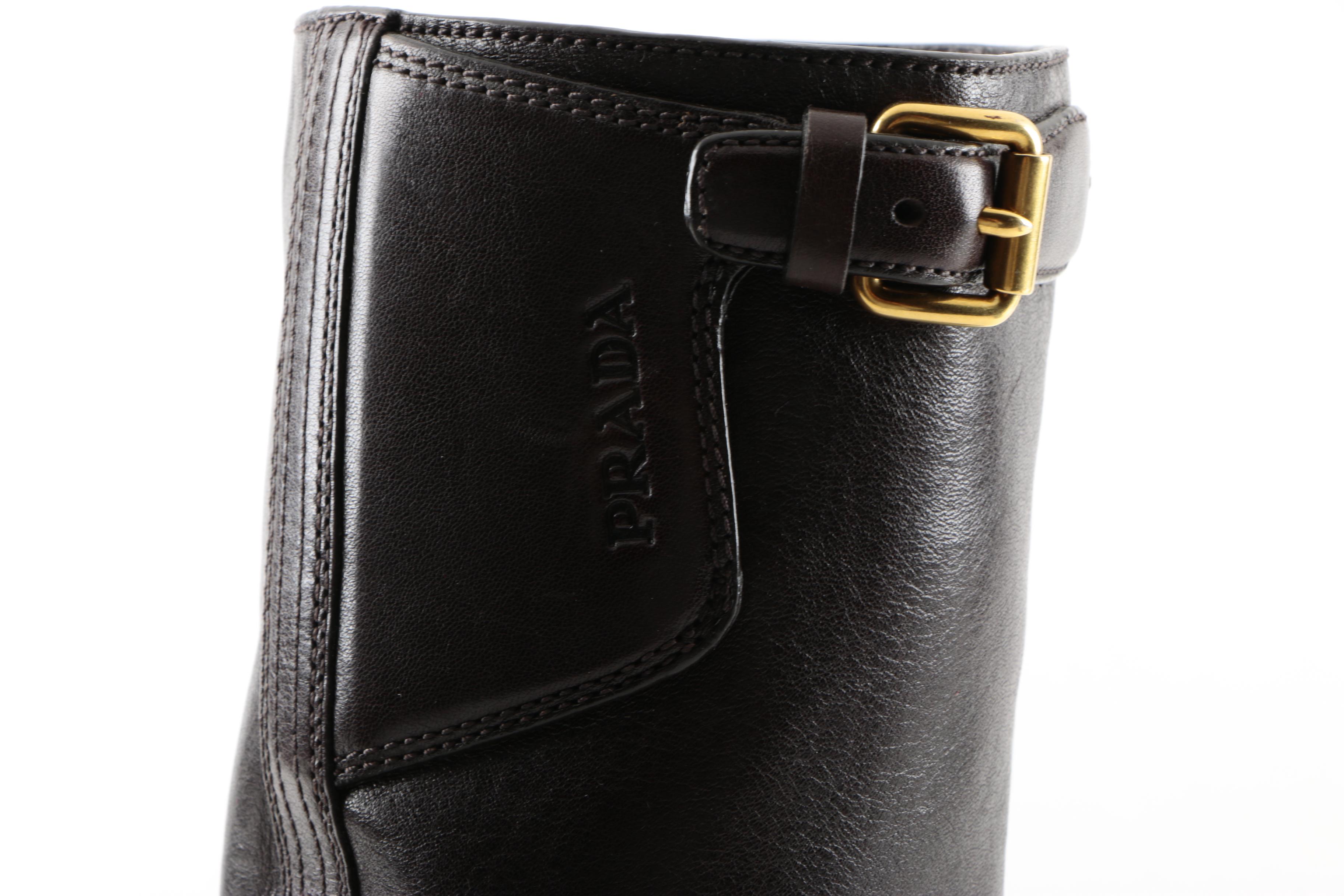 Women's Prada Brown Leather Boots