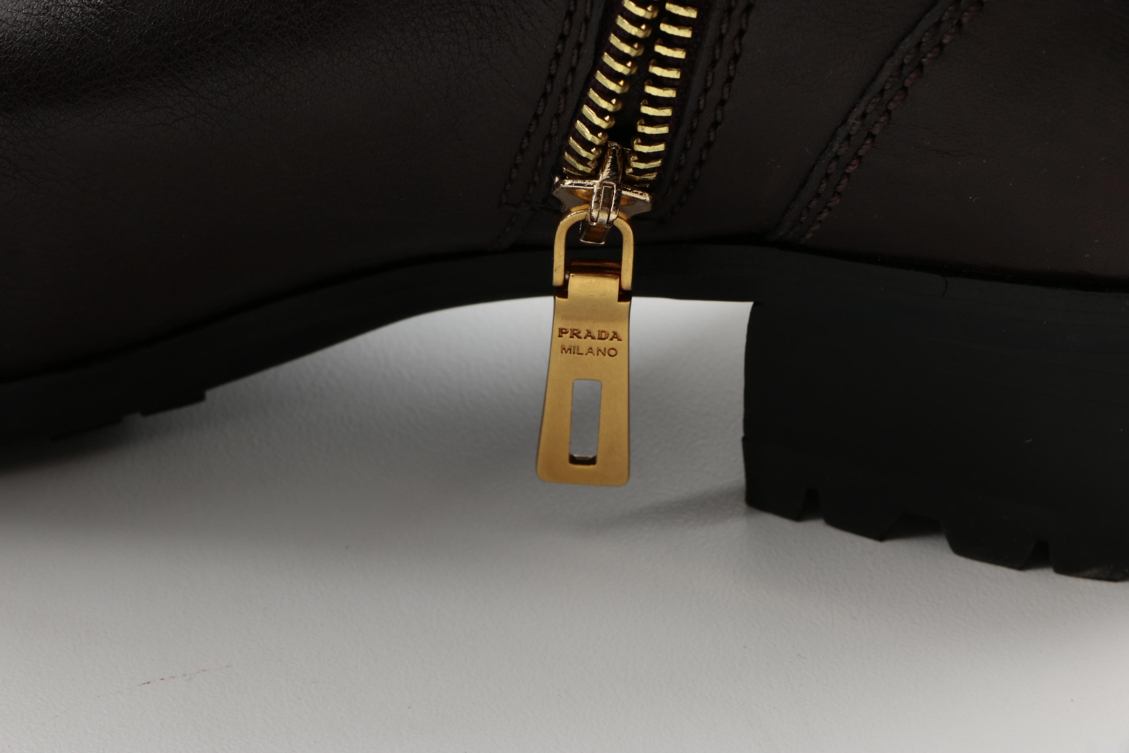 Women's Prada Brown Leather Boots