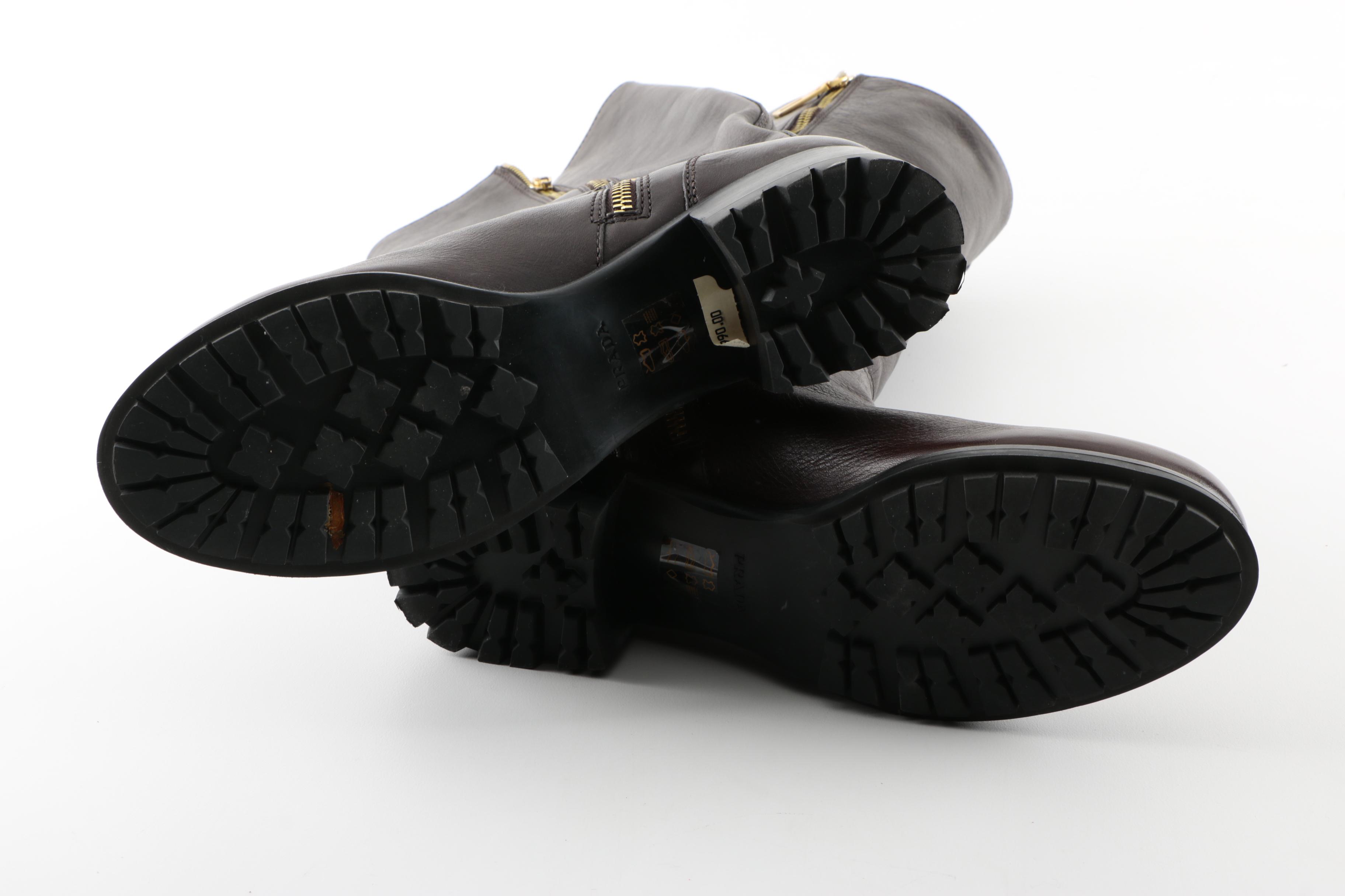 Women's Prada Brown Leather Boots