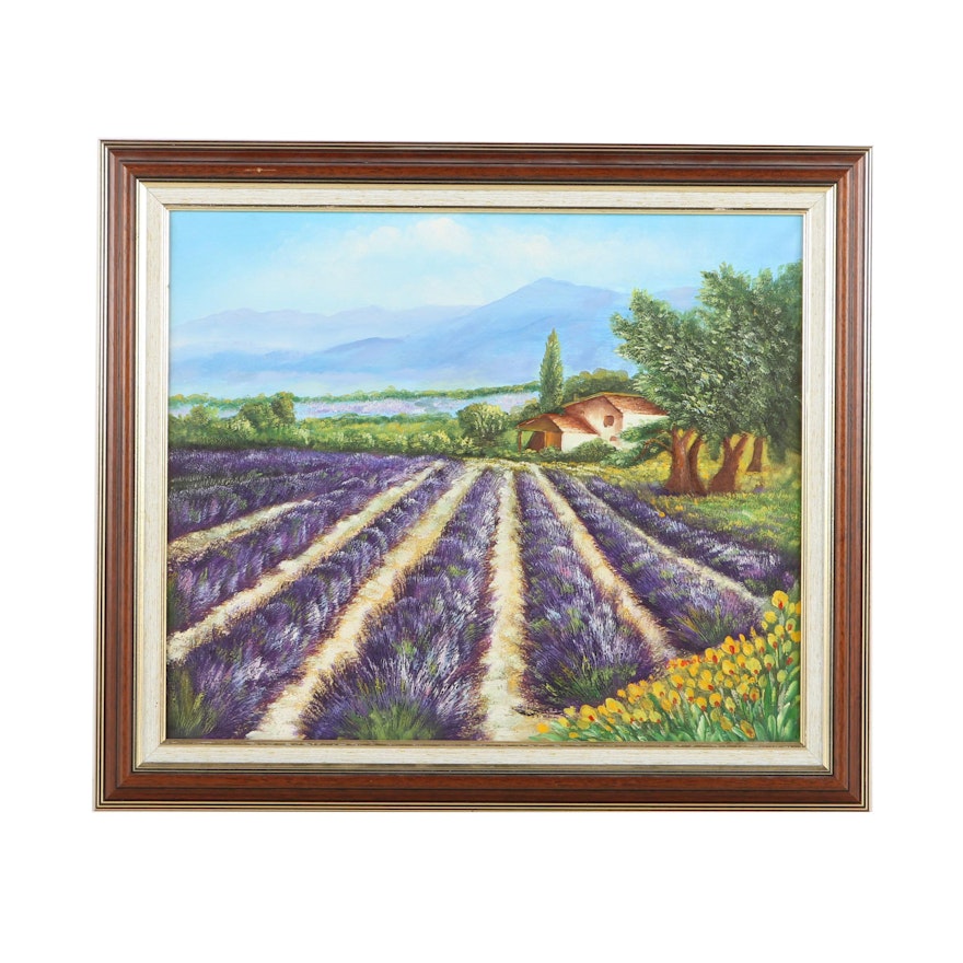Oil Painting on Canvas Lavender Field