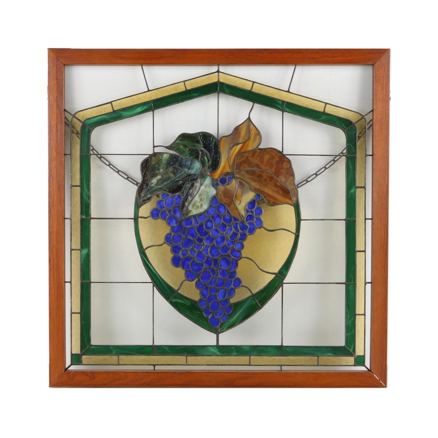 Stained Glass Window Panel of Grapes