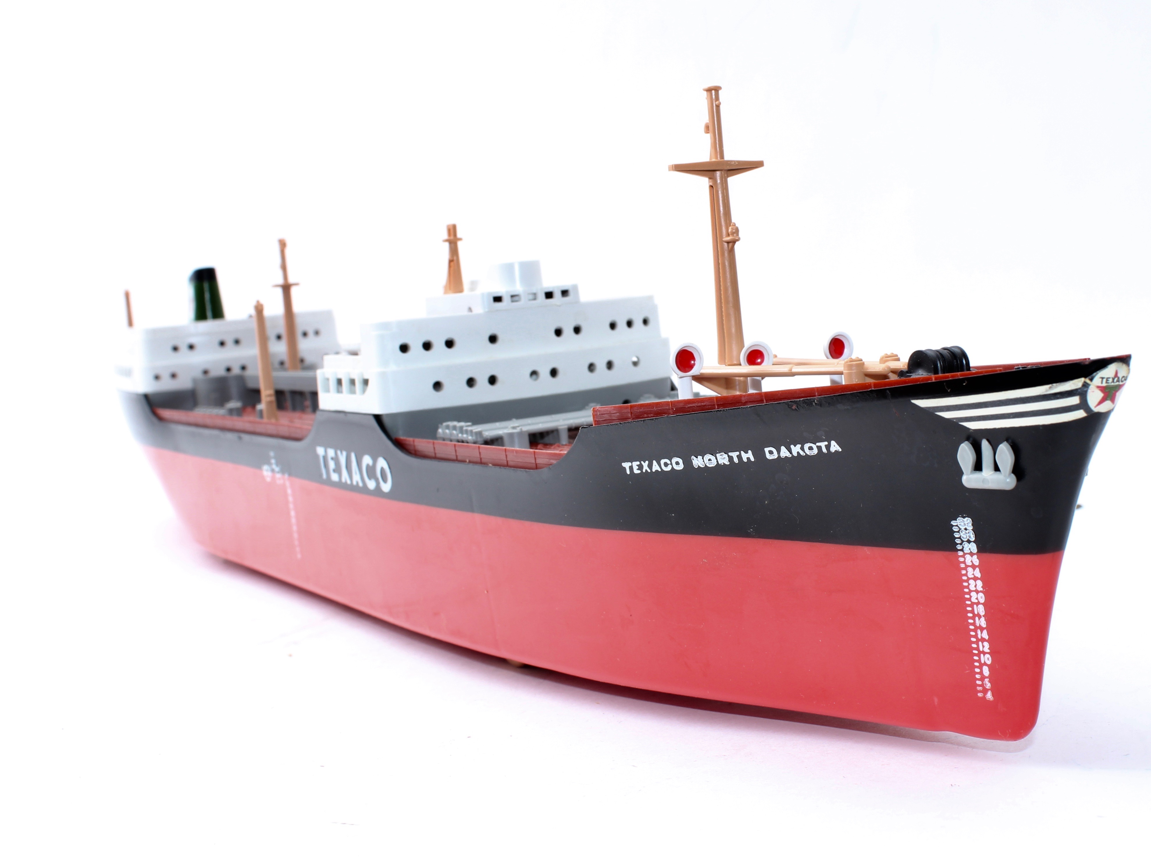 Vintage Texaco Fire Truck, Fire Hat, and Fuel Boat Replica