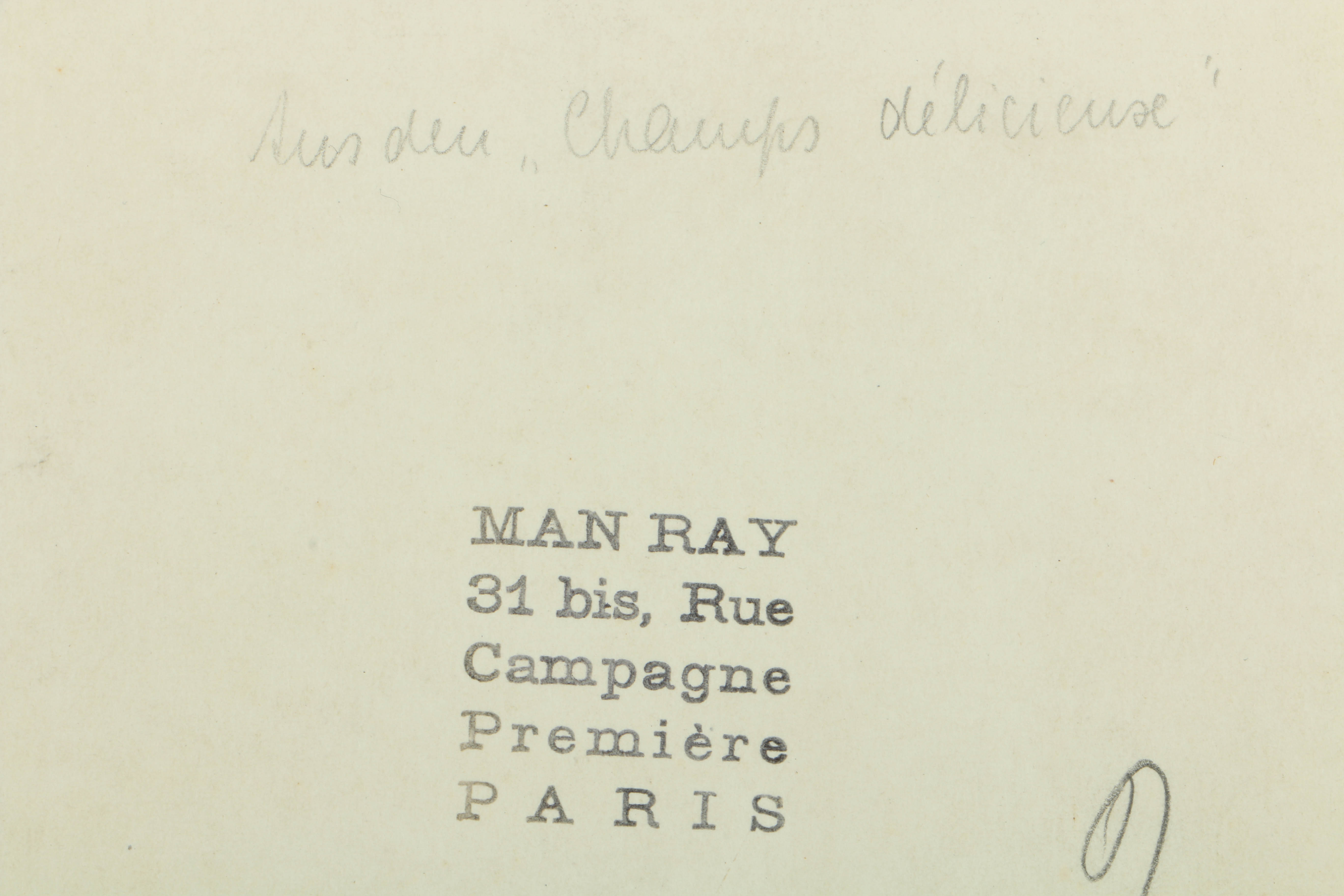 Man Ray 1922 Silver-Gelatin Rayograph from "Les champs délicieux"