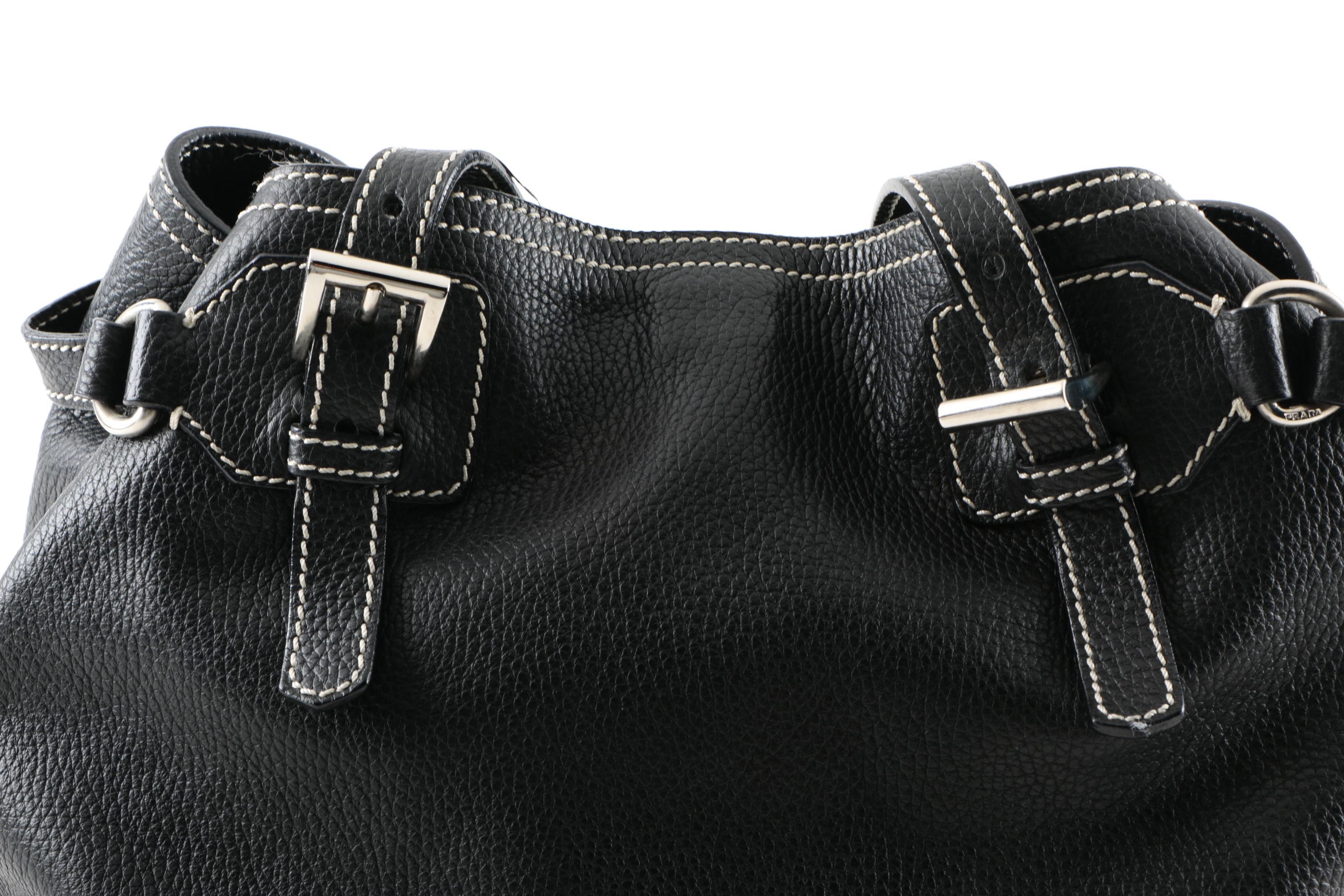 Prada Pebble Grained Leather Handbag