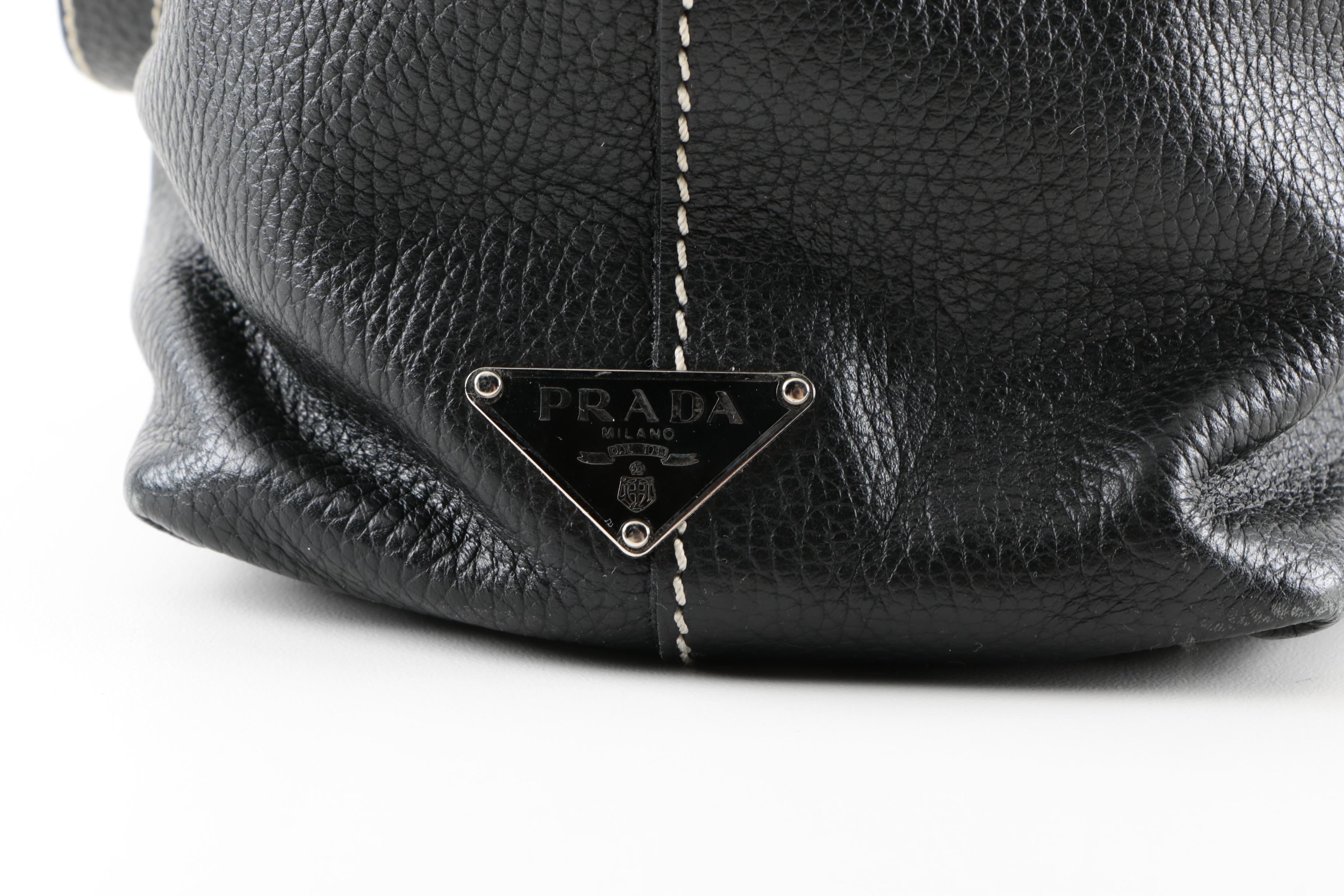 Prada Pebble Grained Leather Handbag