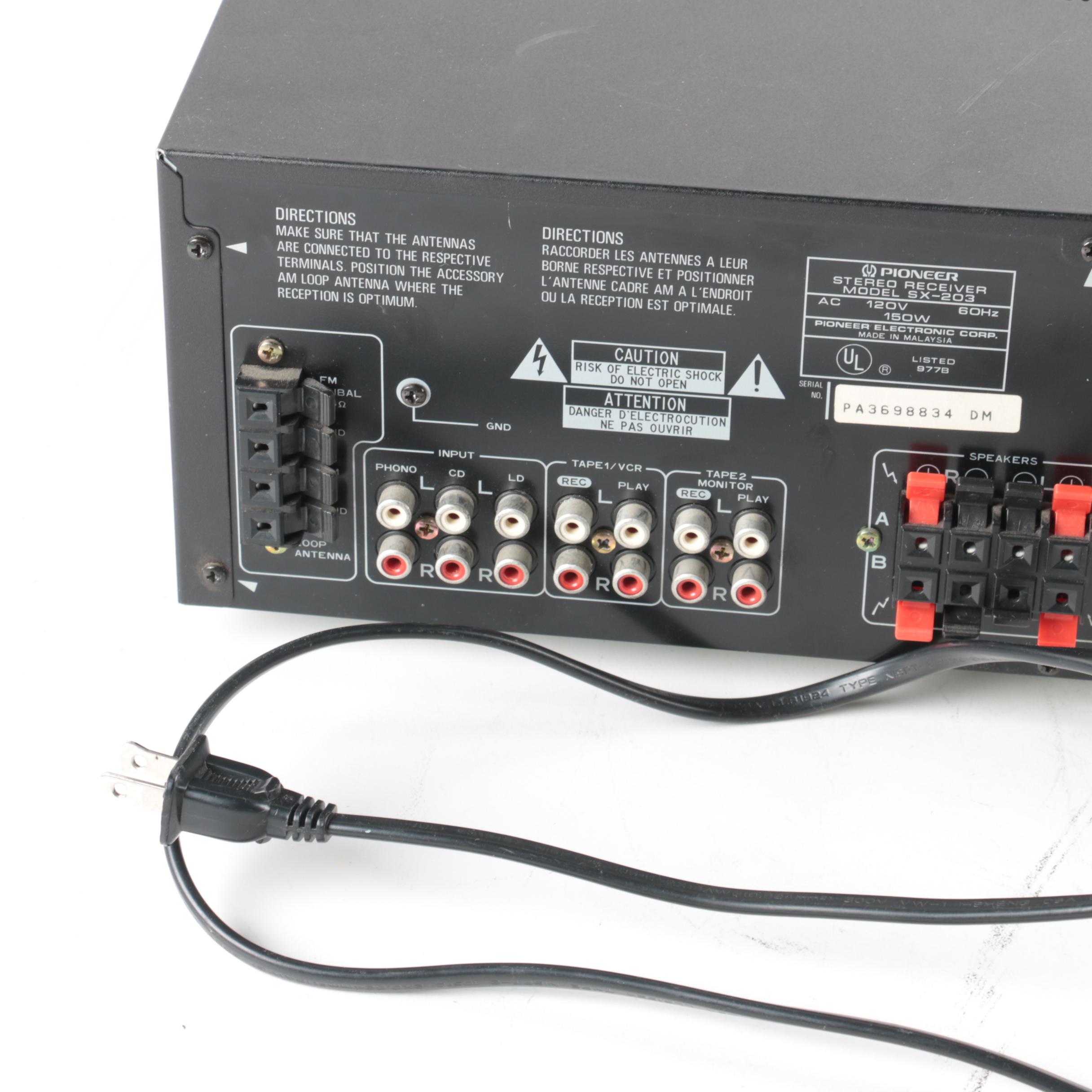 Pioneer SX-203 Stereo Receiver