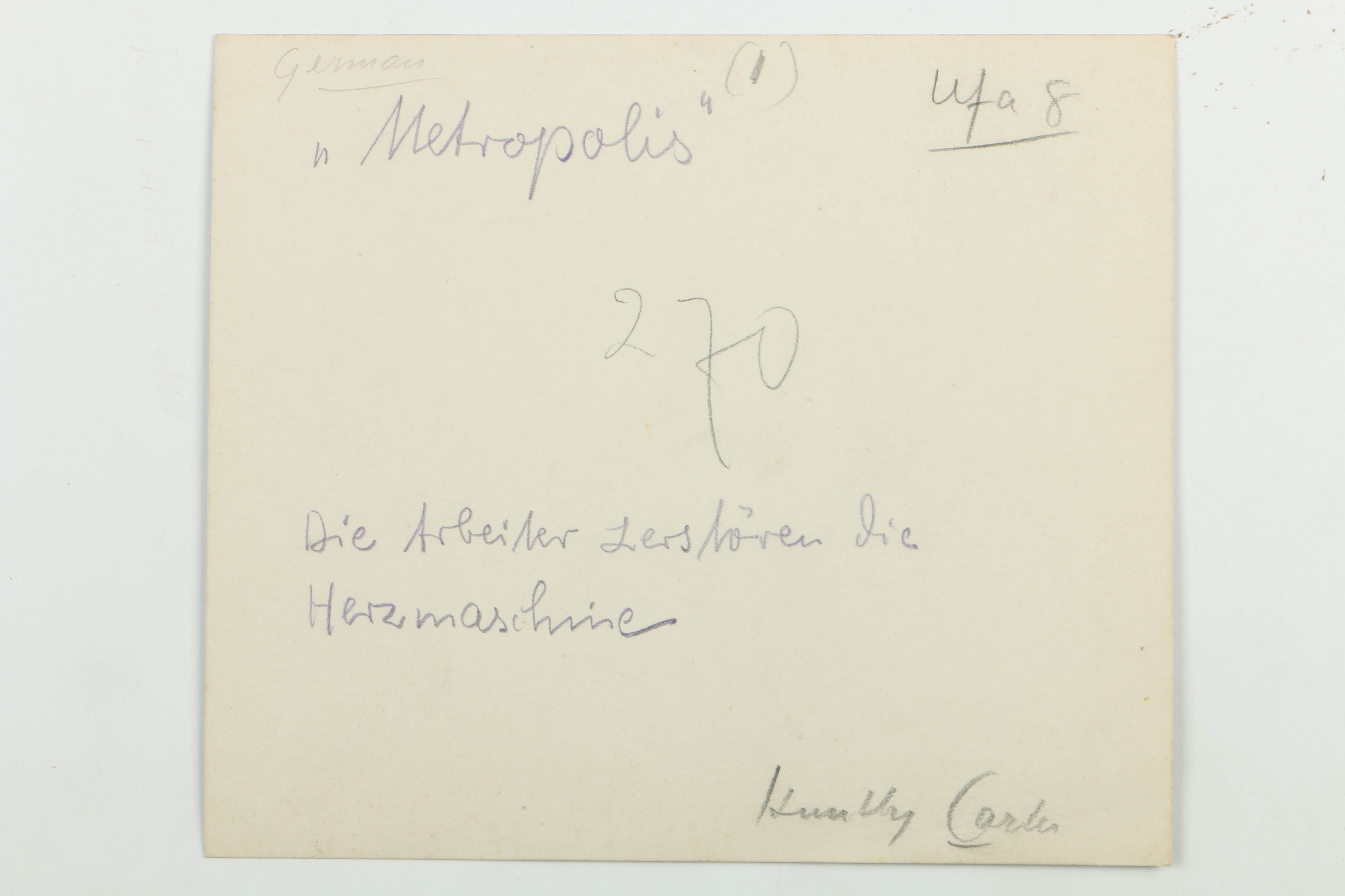 Photograph from 1927 German Sci-Fi Movie,  "Metropolis"