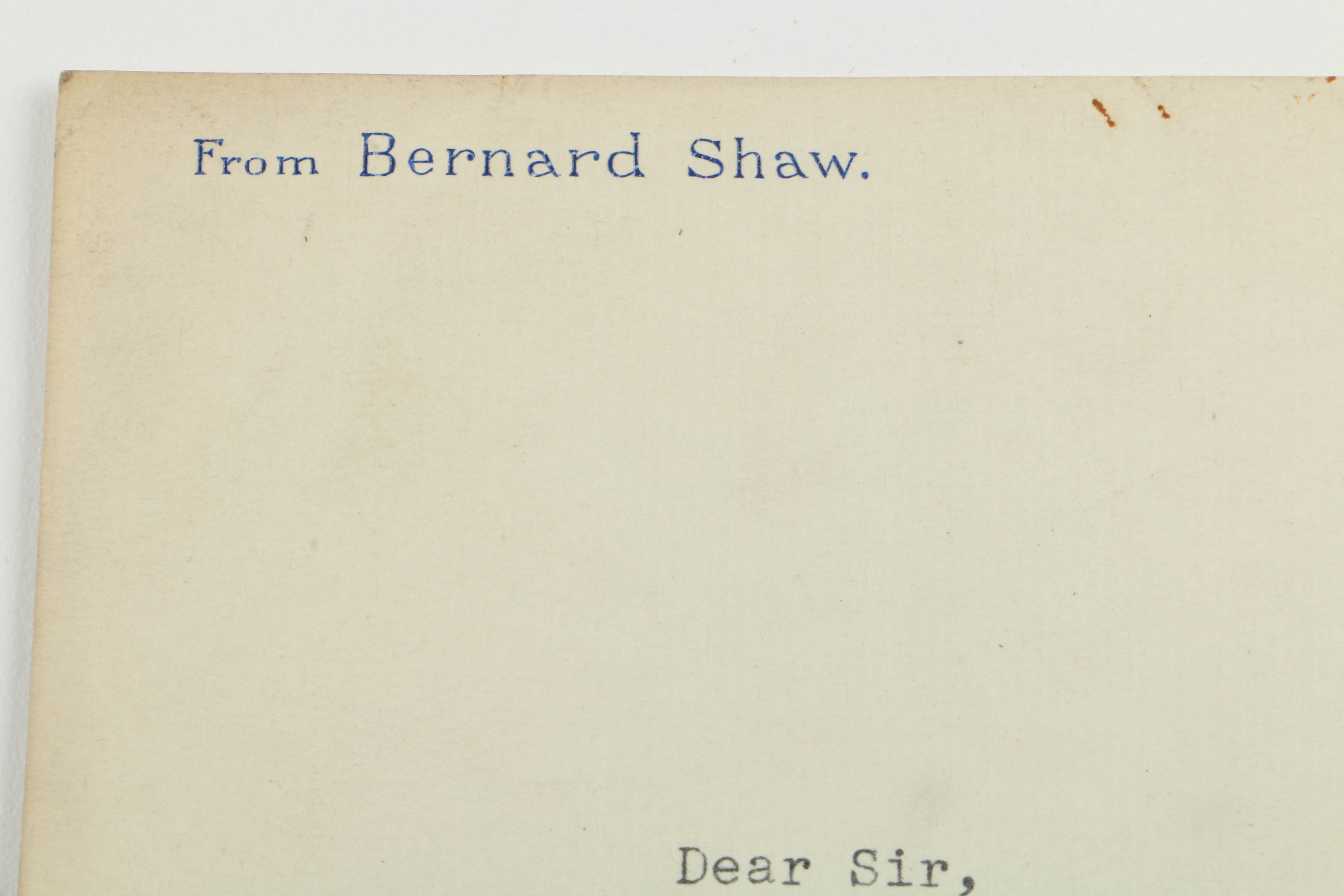 Photo of George Bernard Shaw and Herbert Marshall with Letter