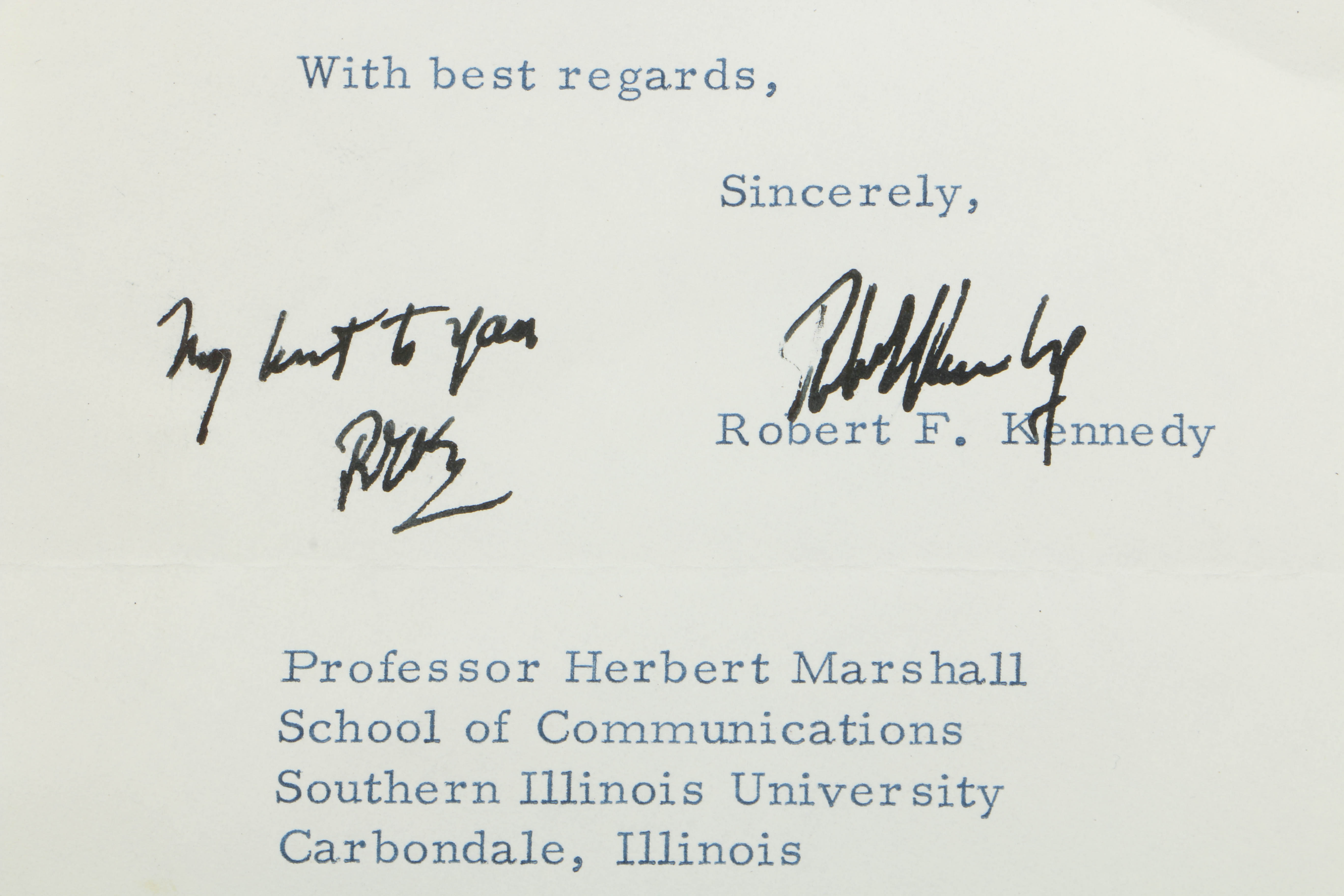 Letter from Robert Kennedy April 3, 1967 to Herbert Marshall