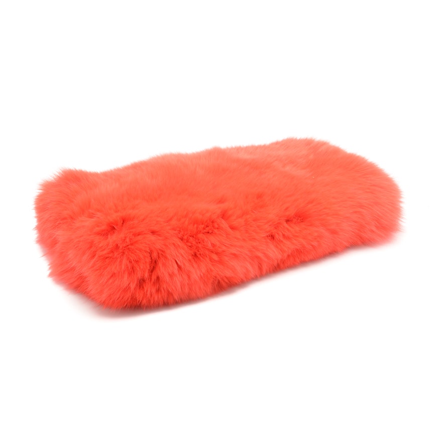 Red Dyed Rabbit Fur Muff