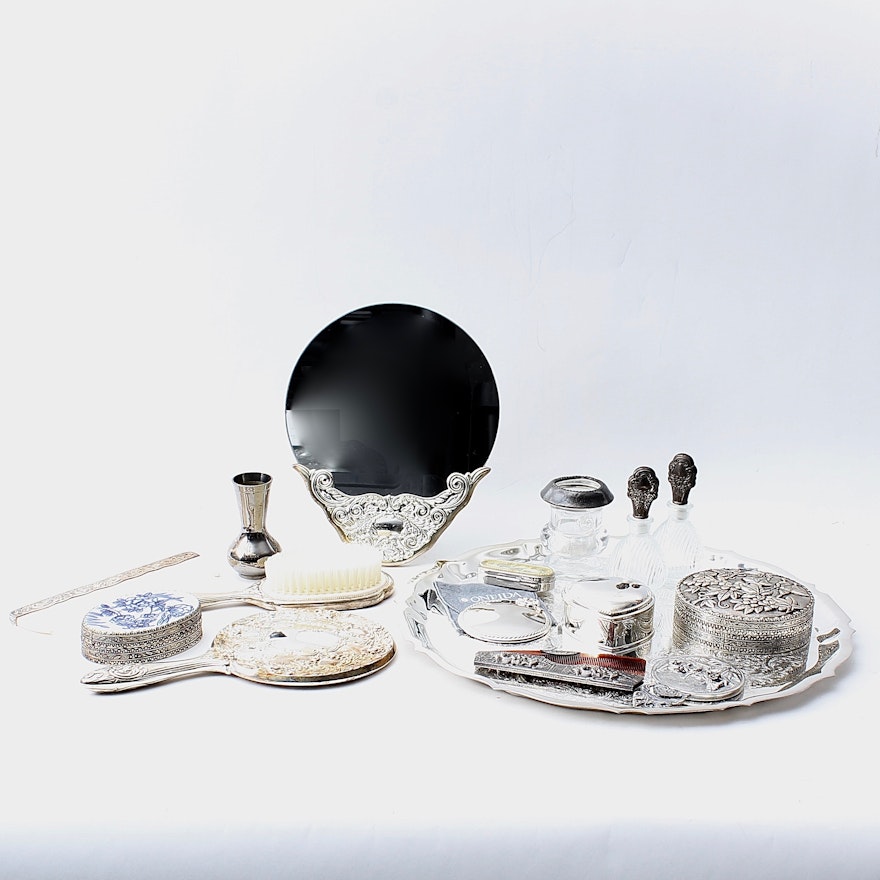 Silver Tone Vanity Accessories