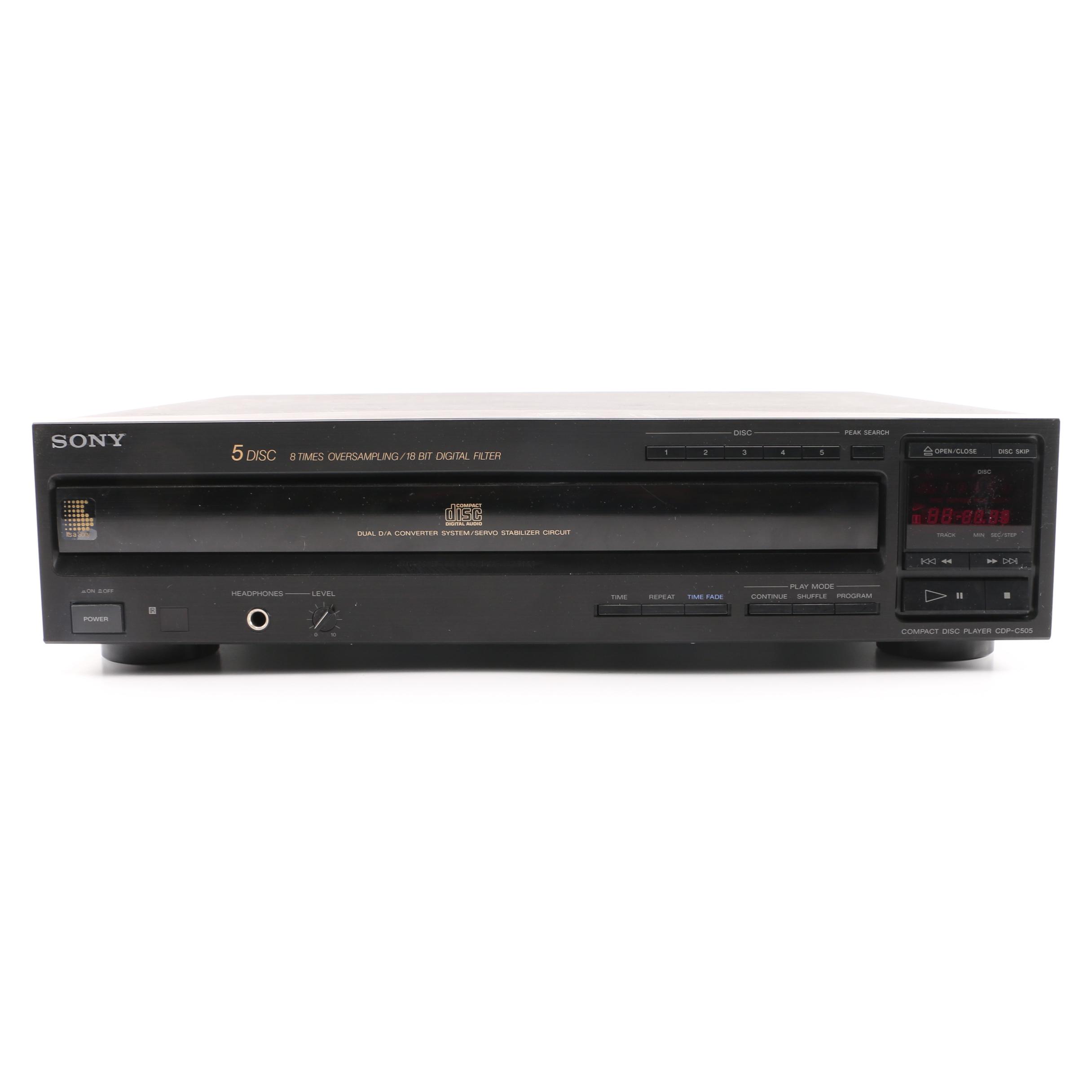 Sony Five-Disc Oversampling CDP-C505 Player