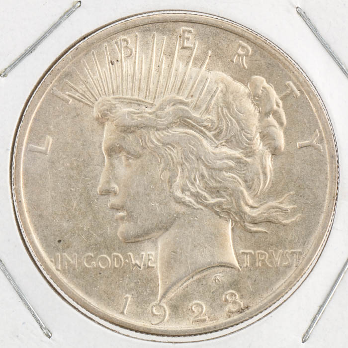 Three 1923 Peace Silver Dollars