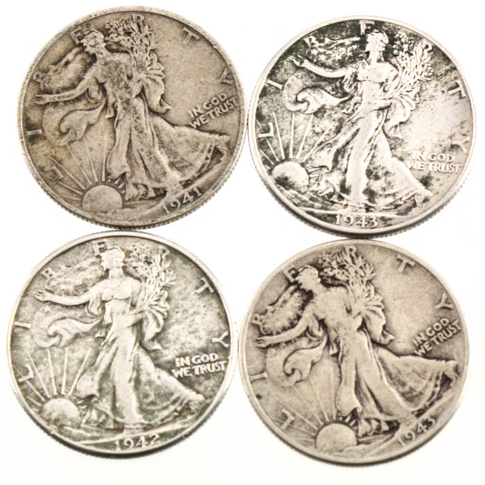 Twenty Walking Liberty Silver Half Dollars