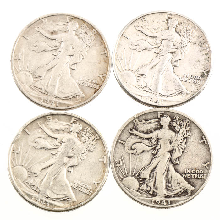 Twenty Walking Liberty Silver Half Dollars