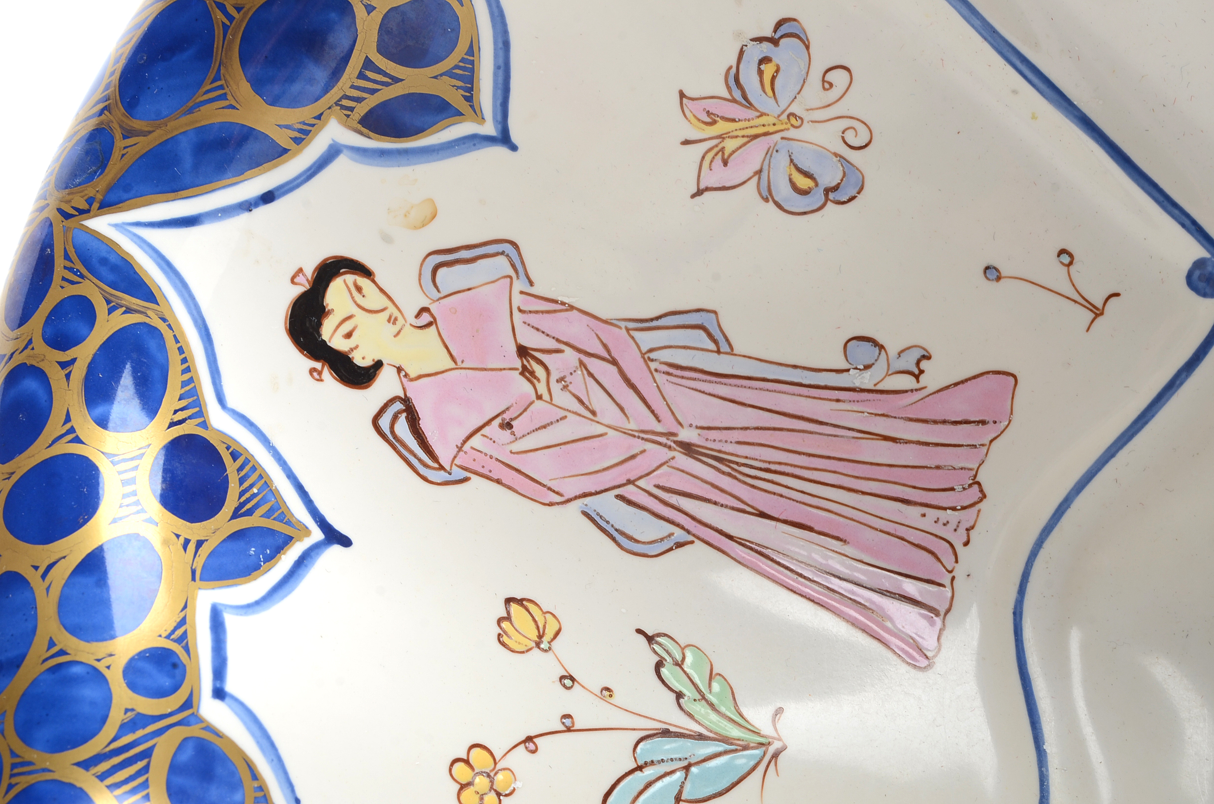 Sherle Wagner Hand Painted Italian Chinoiserie Porcelain Sink