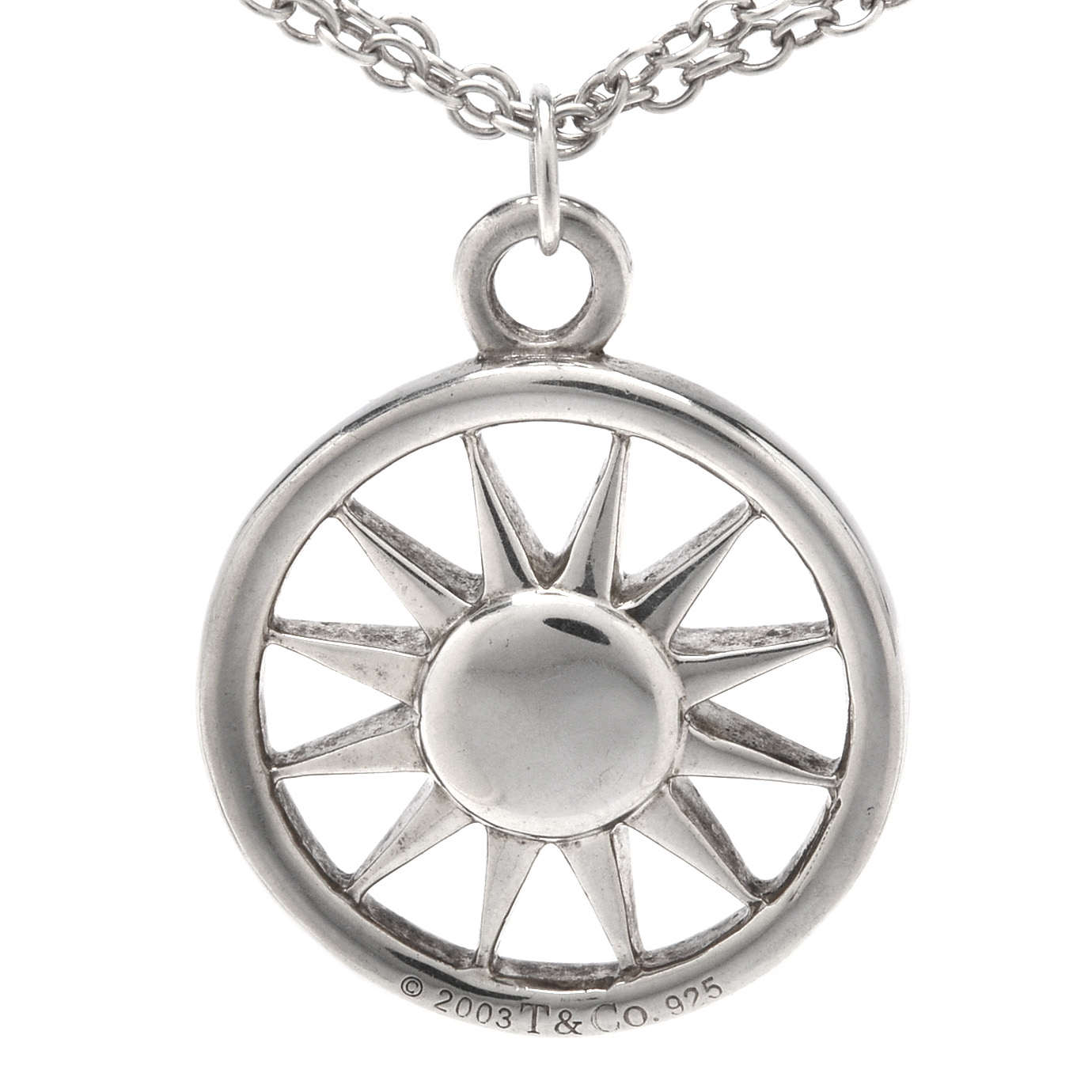 Tiffany & Co. Sterling Silver Sun Pendant Necklace