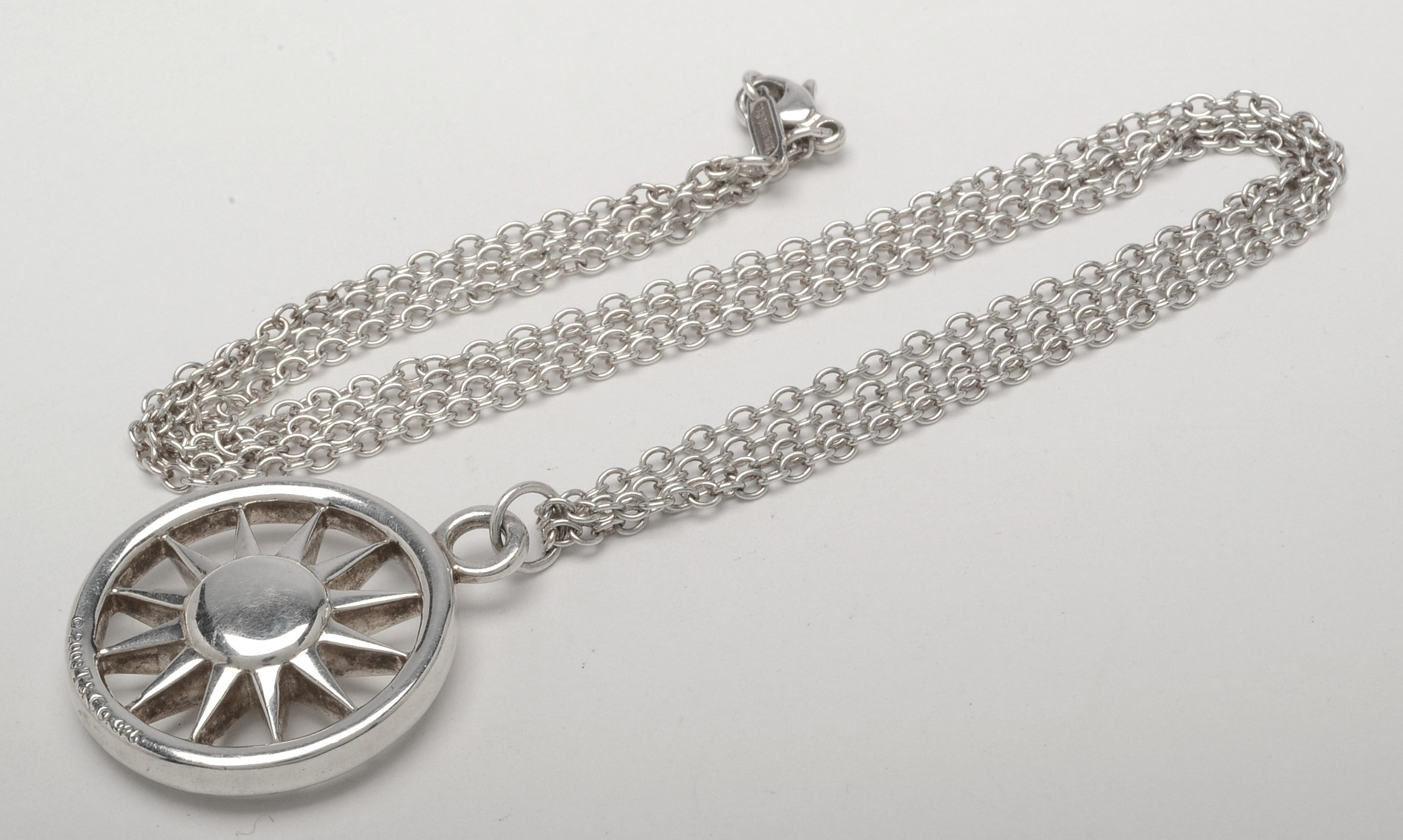 Tiffany & Co. Sterling Silver Sun Pendant Necklace