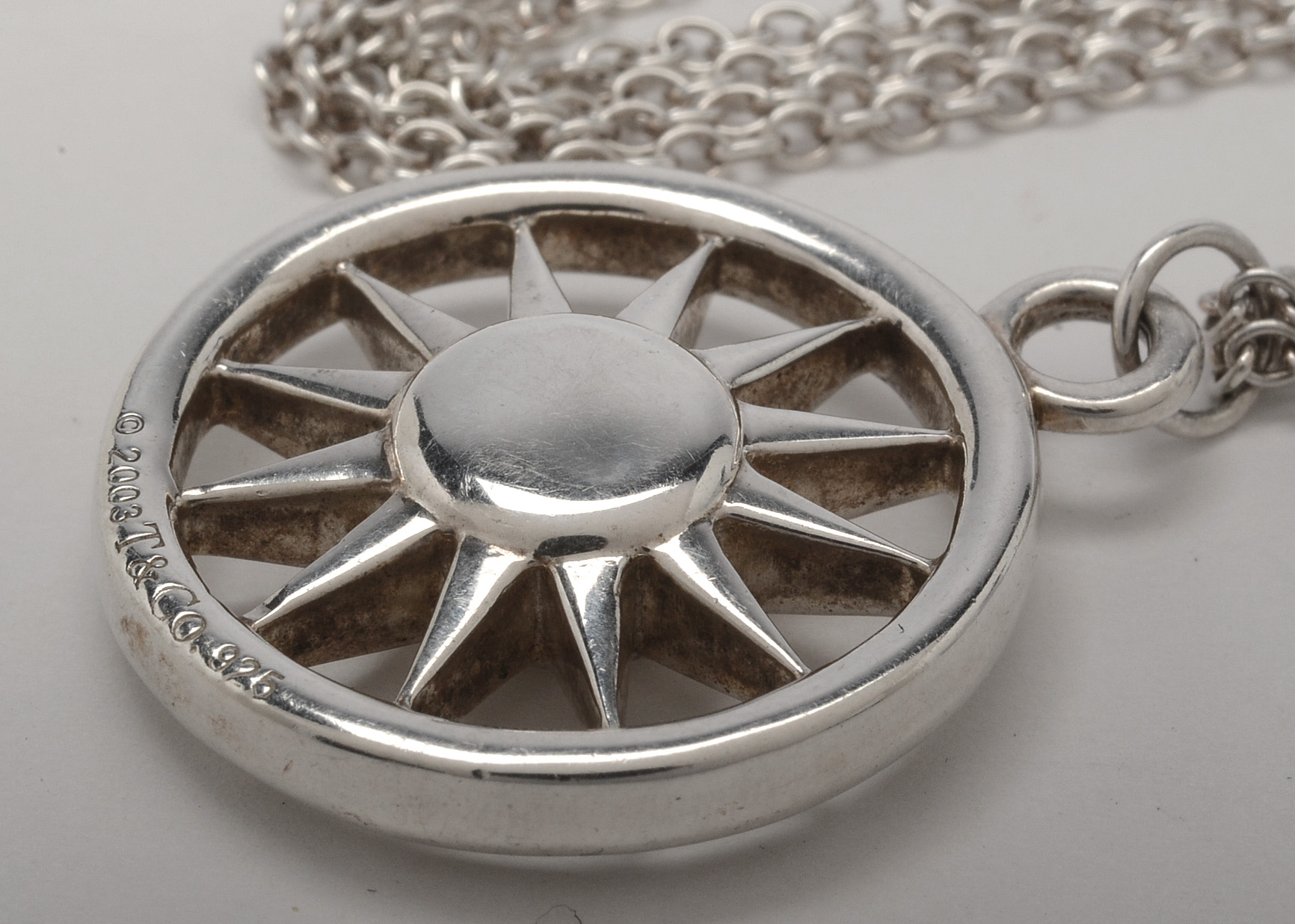 Tiffany & Co. Sterling Silver Sun Pendant Necklace