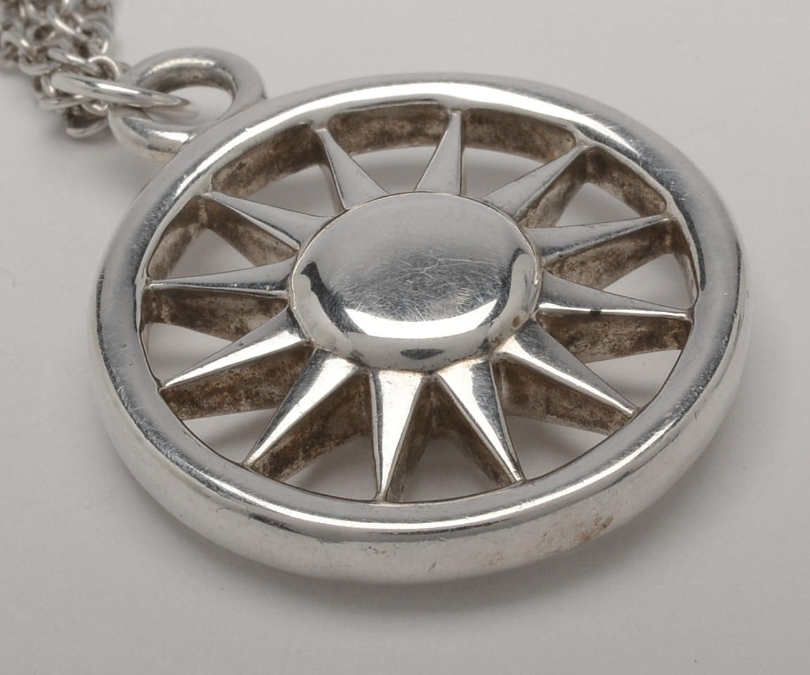 Tiffany & Co. Sterling Silver Sun Pendant Necklace