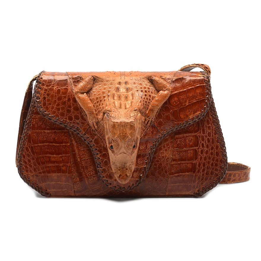 Vintage Crocodile Skin Handbag