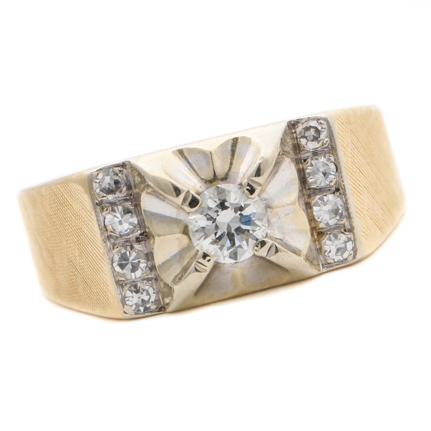 14K Yellow Gold Diamond Ring