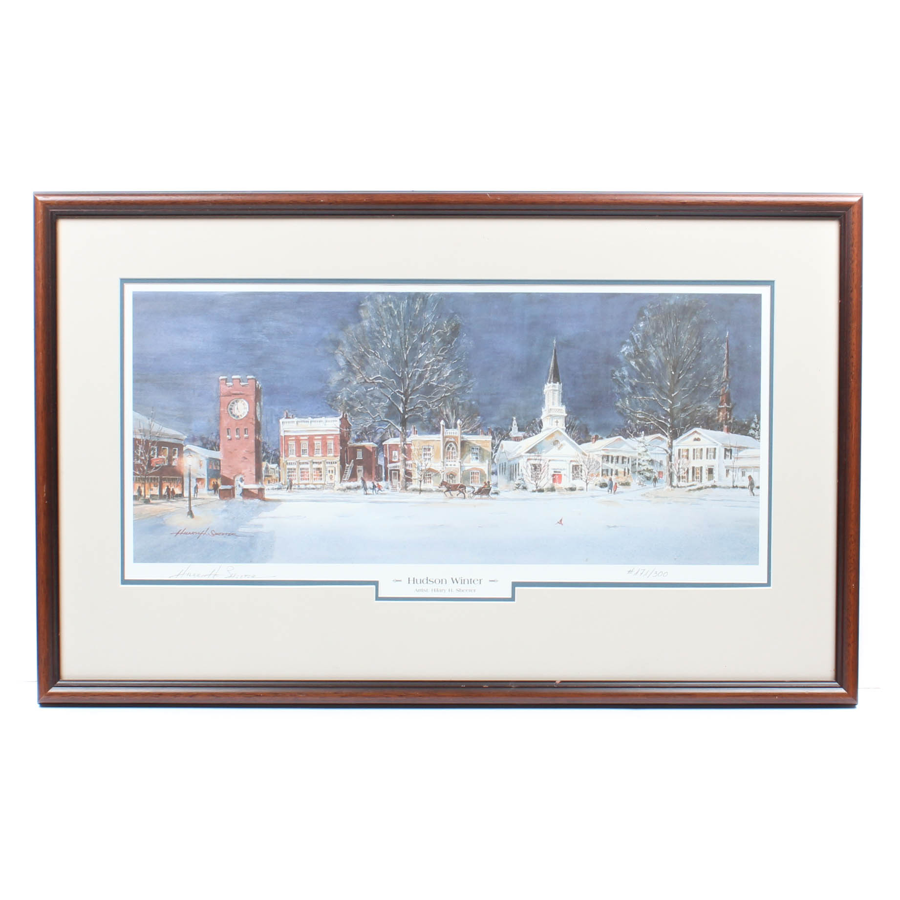 Hillary H. Sheeter Offset Lithograph "Hudson Winter"