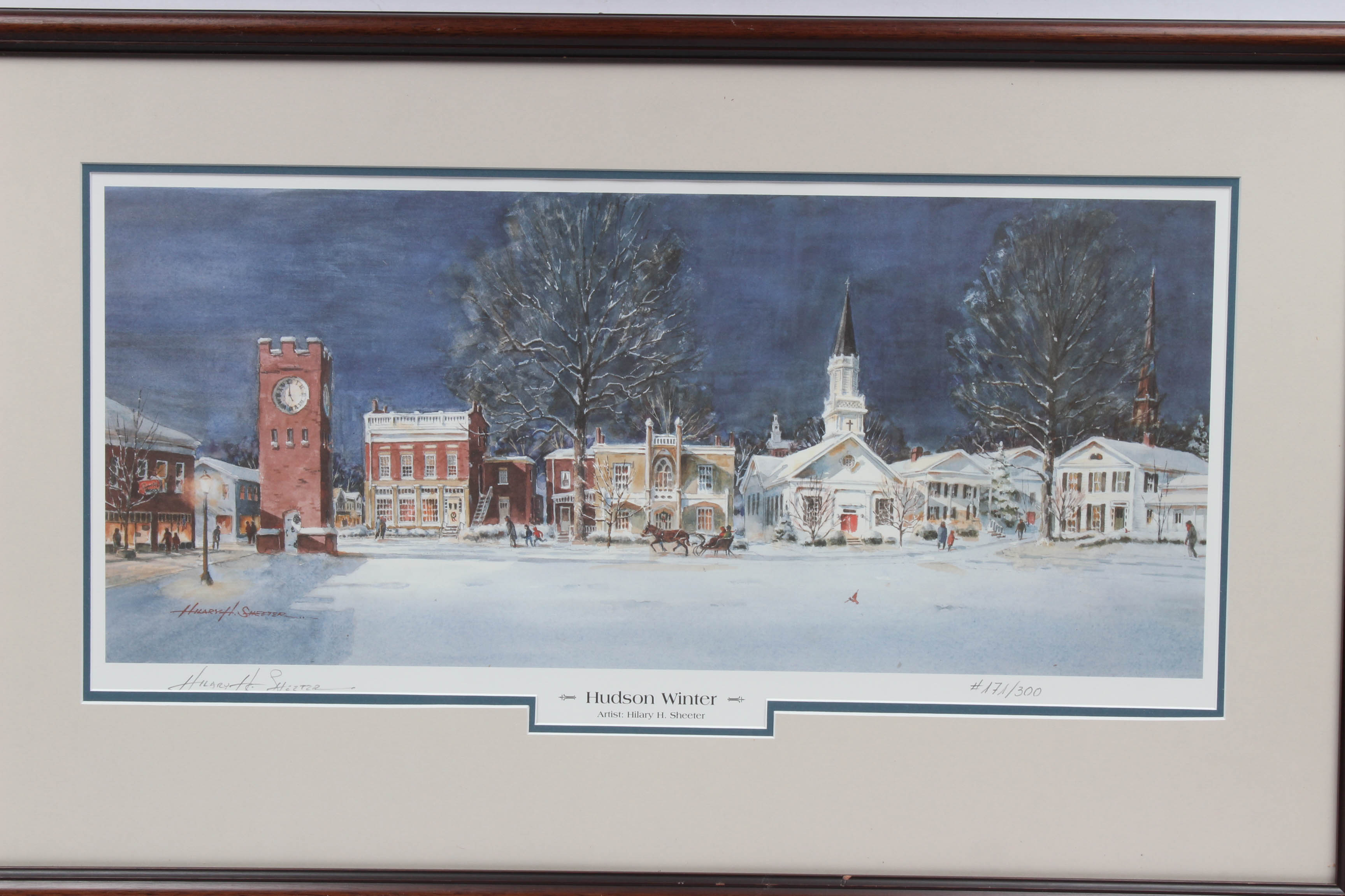 Hillary H. Sheeter Offset Lithograph "Hudson Winter"