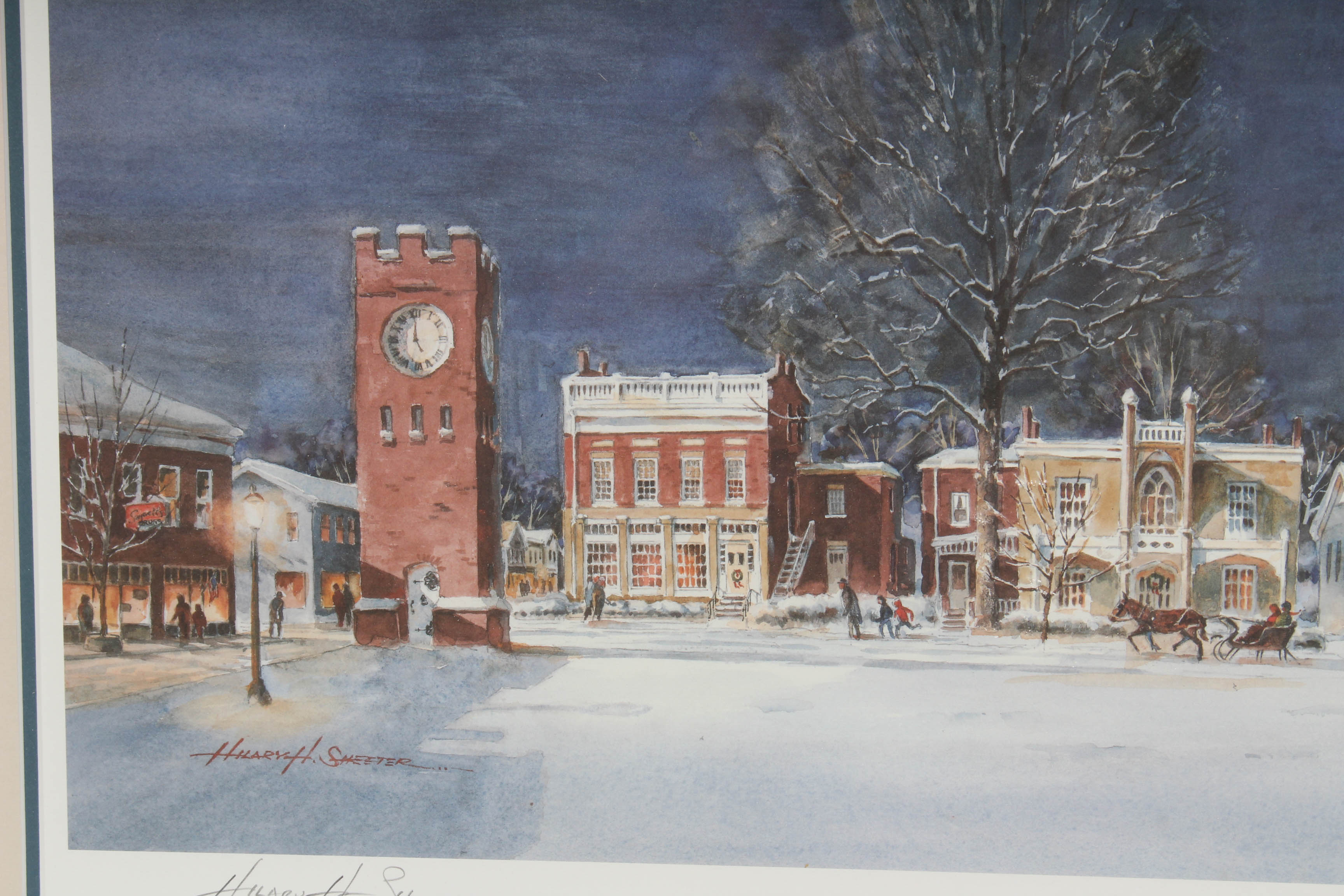 Hillary H. Sheeter Offset Lithograph "Hudson Winter"