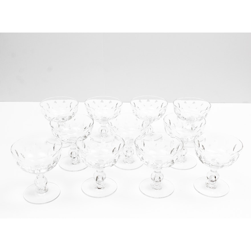 Vintage Hawkes "Othello" Crystal Coupe Glasses