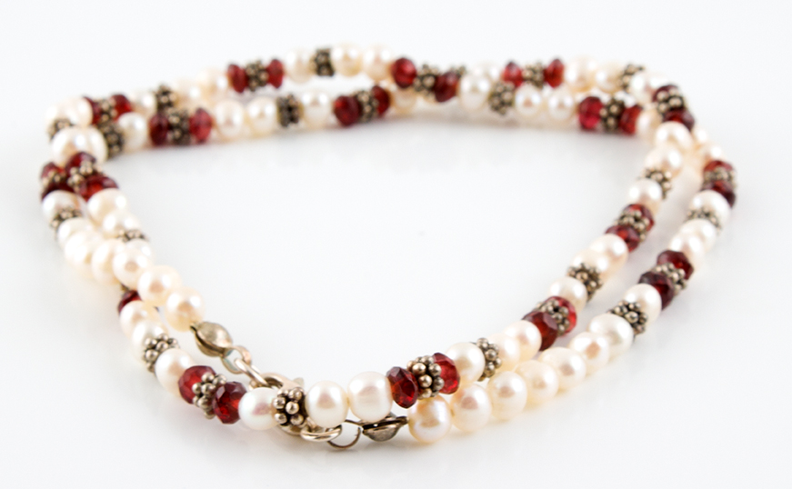Sterling Silver Jewelry Featuring Garnets, Freshwater Pearls and Hematite