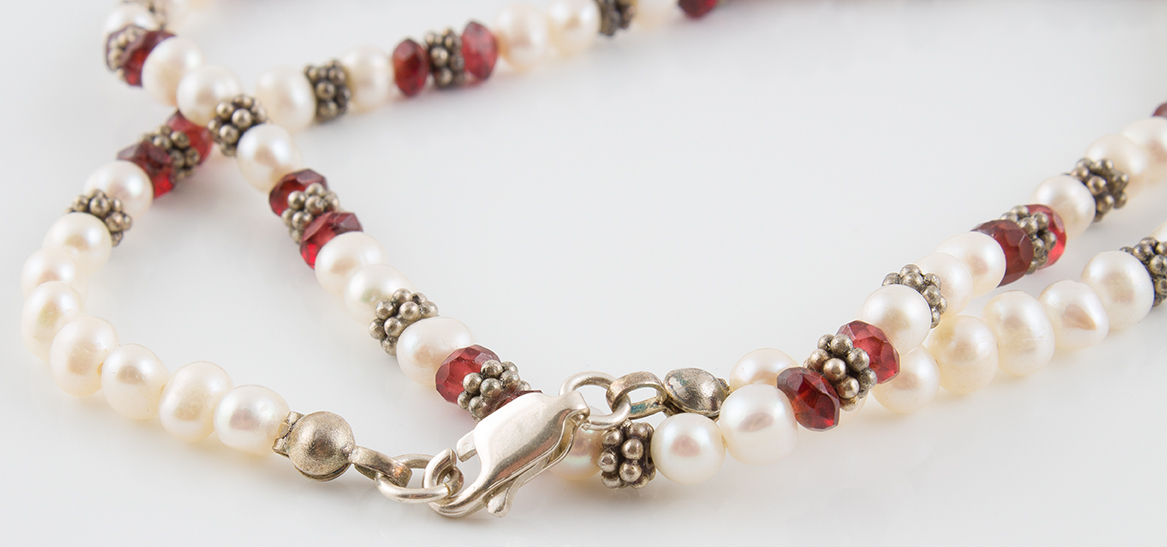 Sterling Silver Jewelry Featuring Garnets, Freshwater Pearls and Hematite