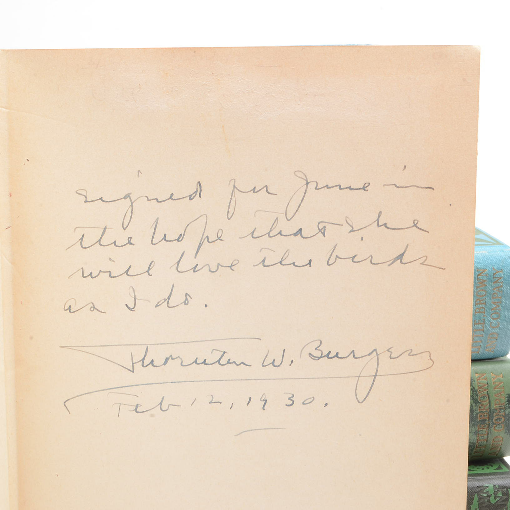 Signed 1920's Thornton W. Burgess Nature Books for Children