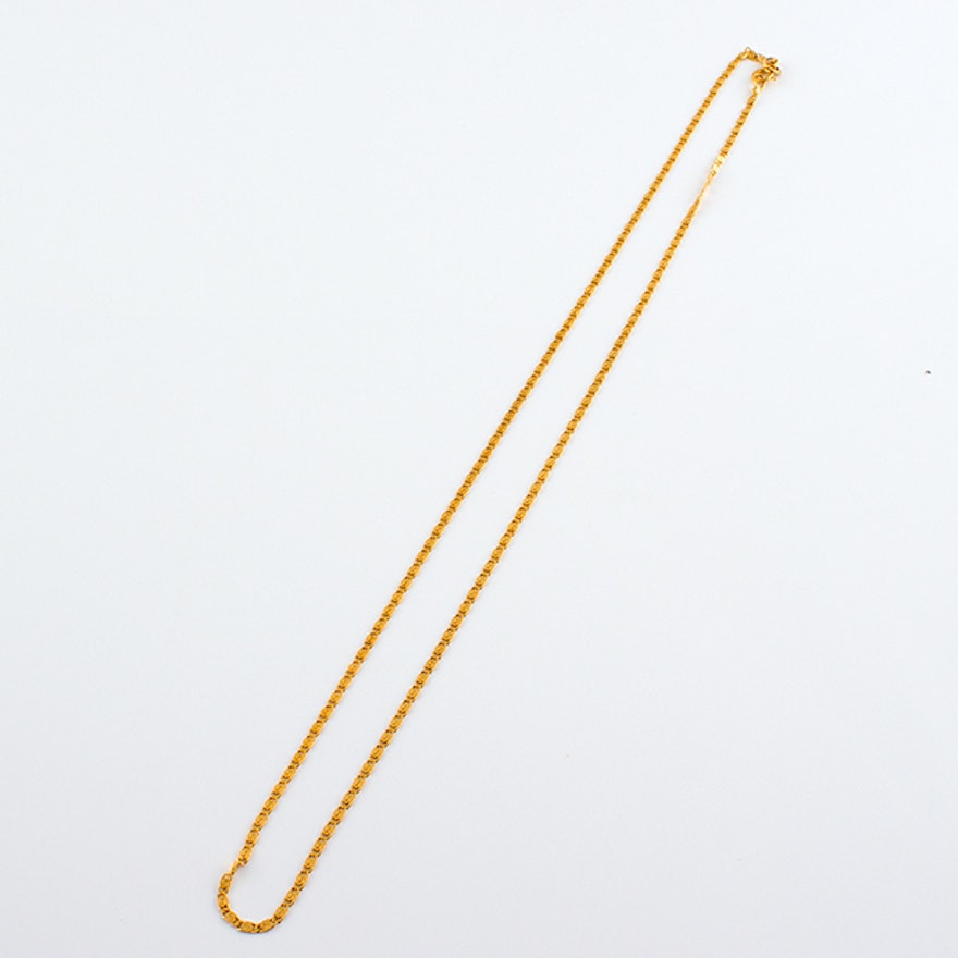 18K Yellow Gold Serpentine Chain Necklace