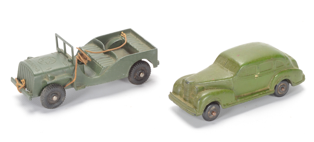 1950's Military Toys including Dinky, Tootsie Toys, and Auburn Rubber Co.