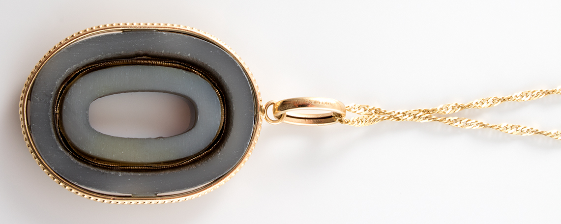 14K Yellow Gold Milor Necklace with Coated Druzy Pendant