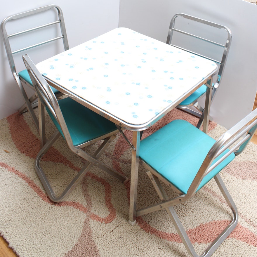 Retro Children's Table and Chairs With Vintage Toys