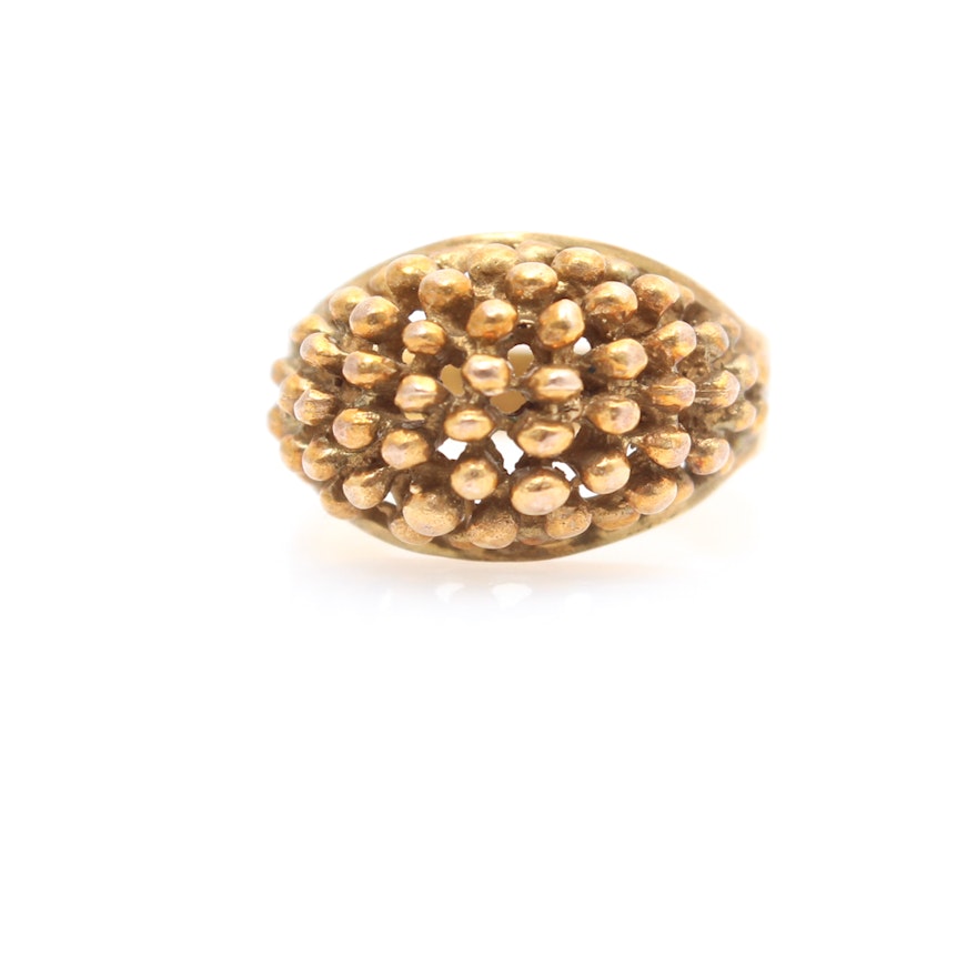 14K Yellow Gold Cluster Ring