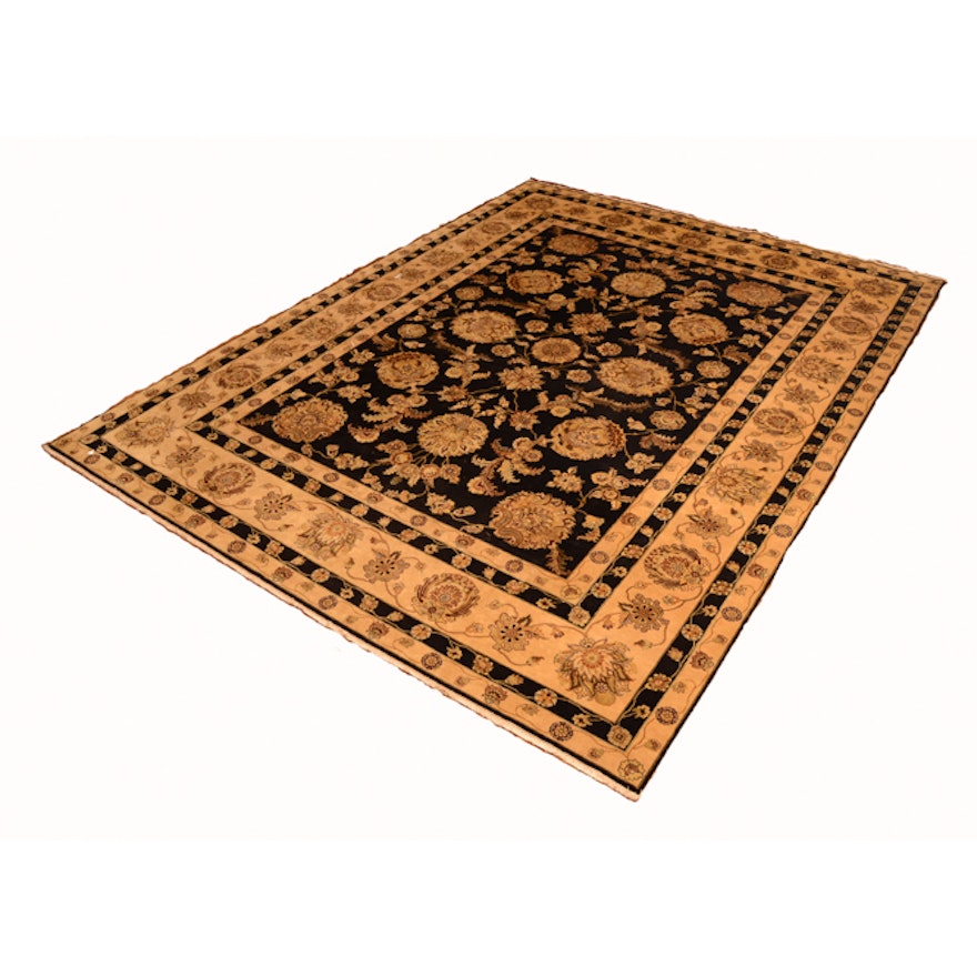 Hand-Knotted Indian Agra Style Wool Room Size Rug