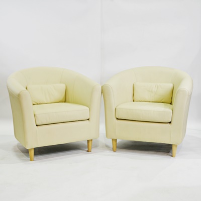 Ikea Tullsta Leather Barrel Chairs