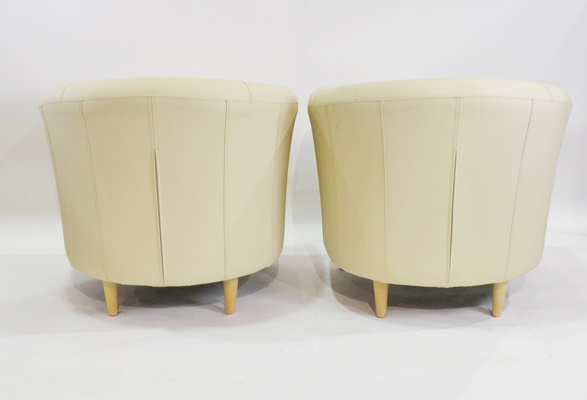 Ikea Tullsta Leather Barrel Chairs