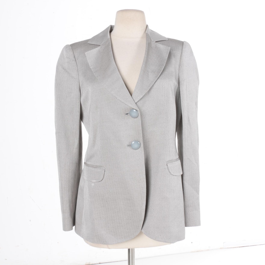 Women's Giorgio Armani Grey Herringbone Suit Jacket